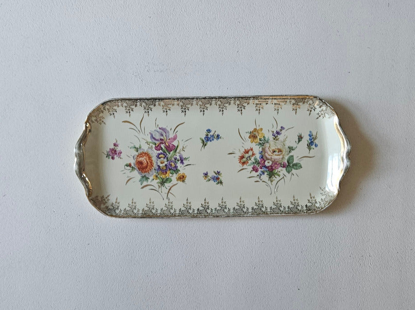 Plat à cake ancien - porcelaine