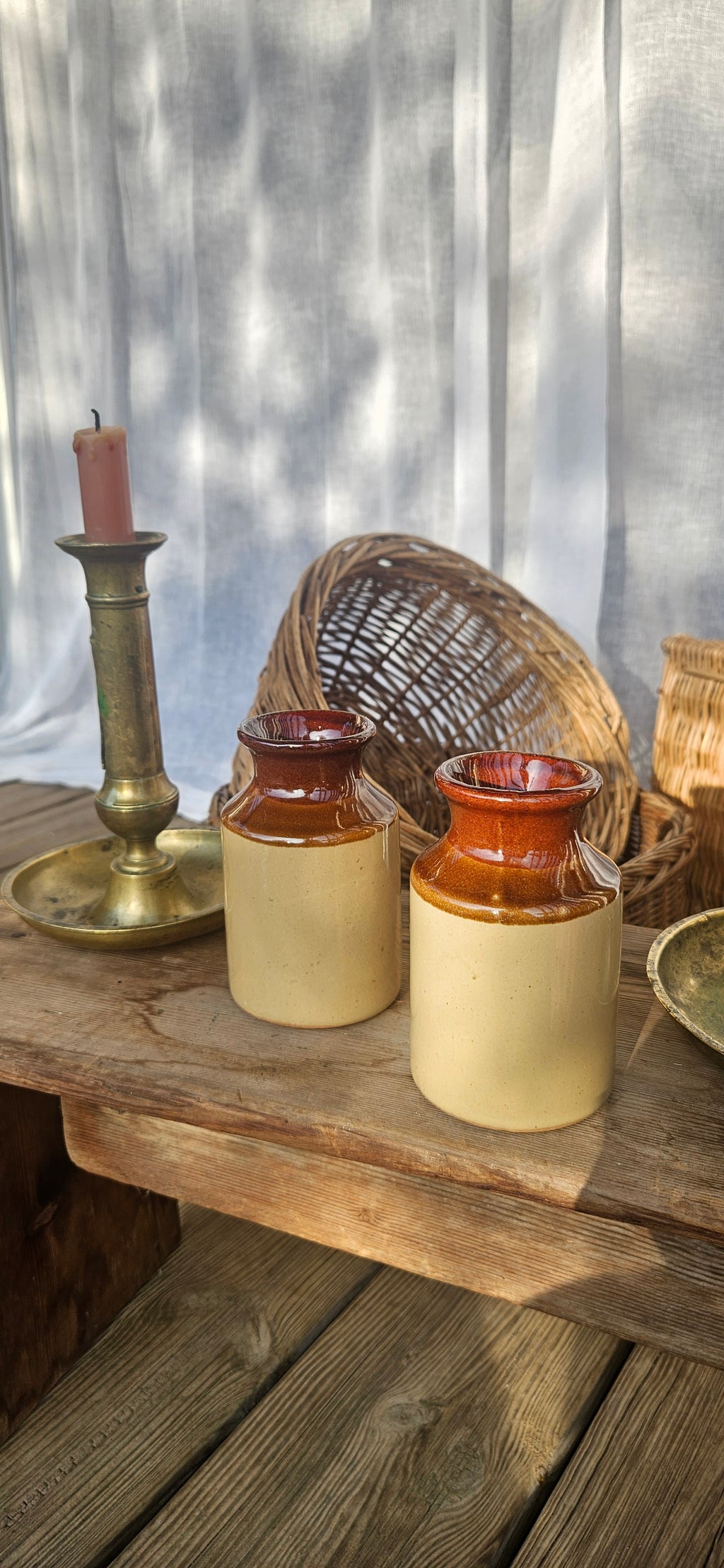 Duo pots bicolores grès