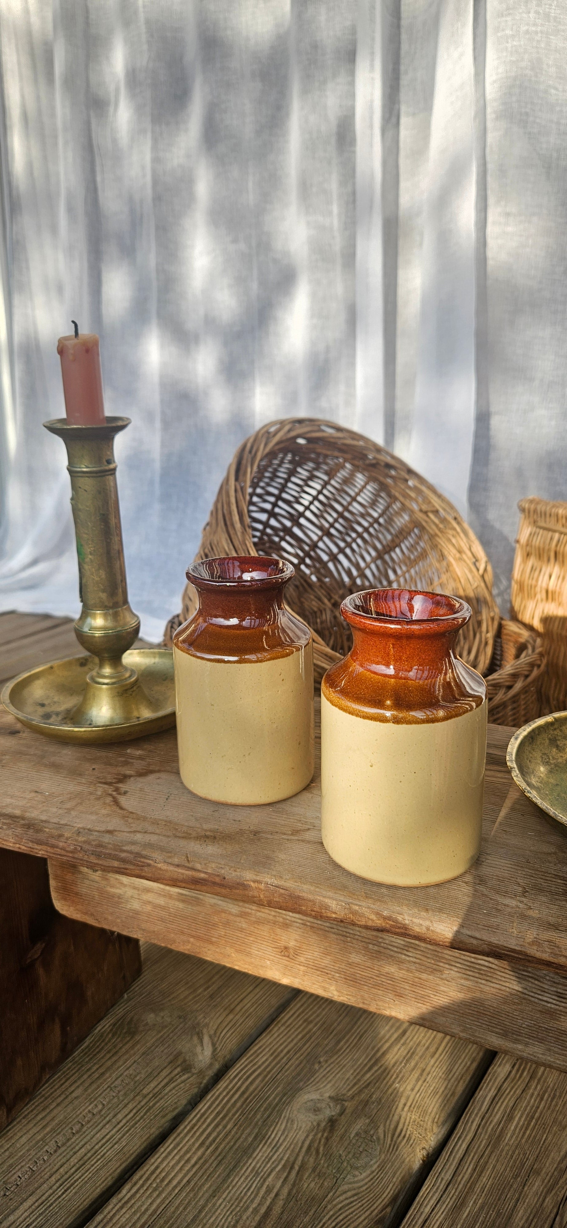 Duo pots bicolores grès