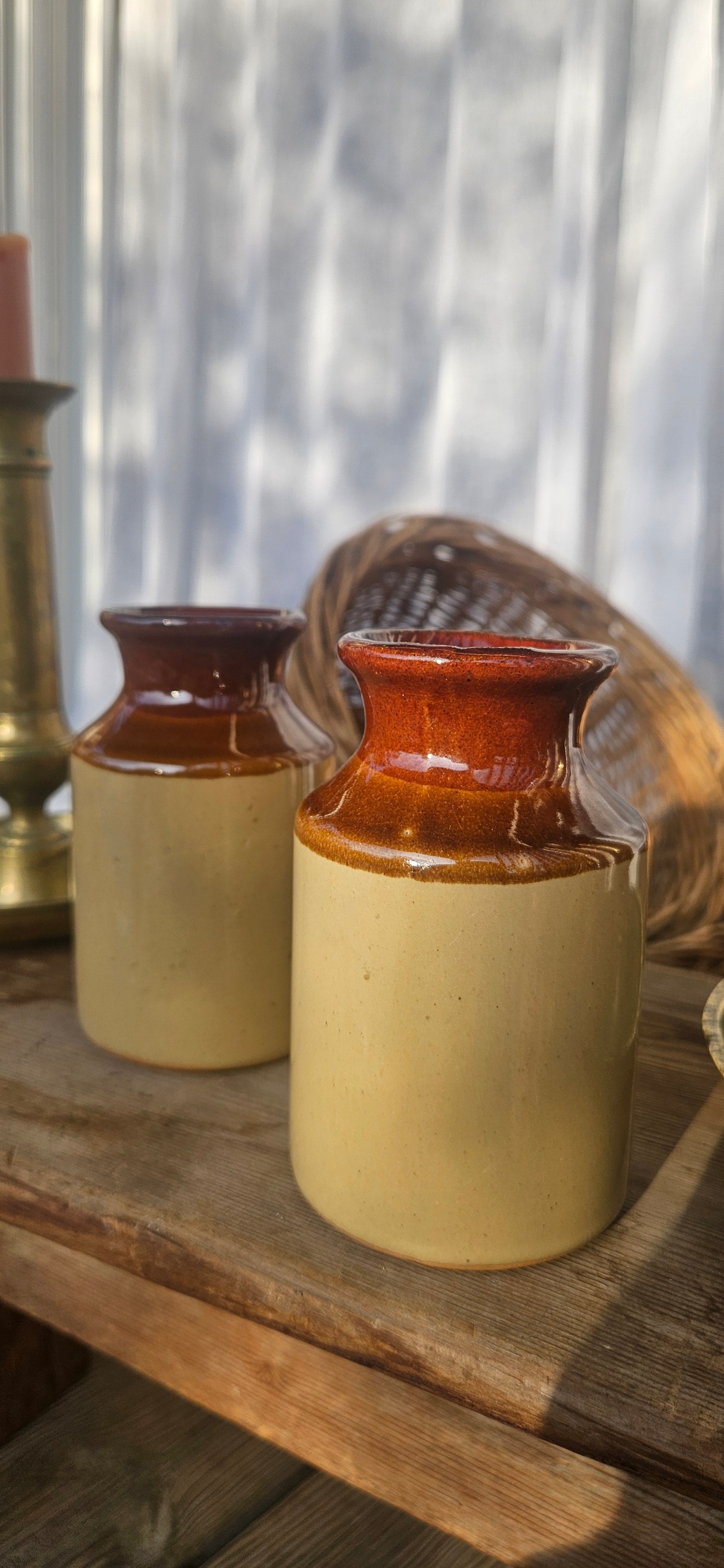 Duo pots bicolores grès