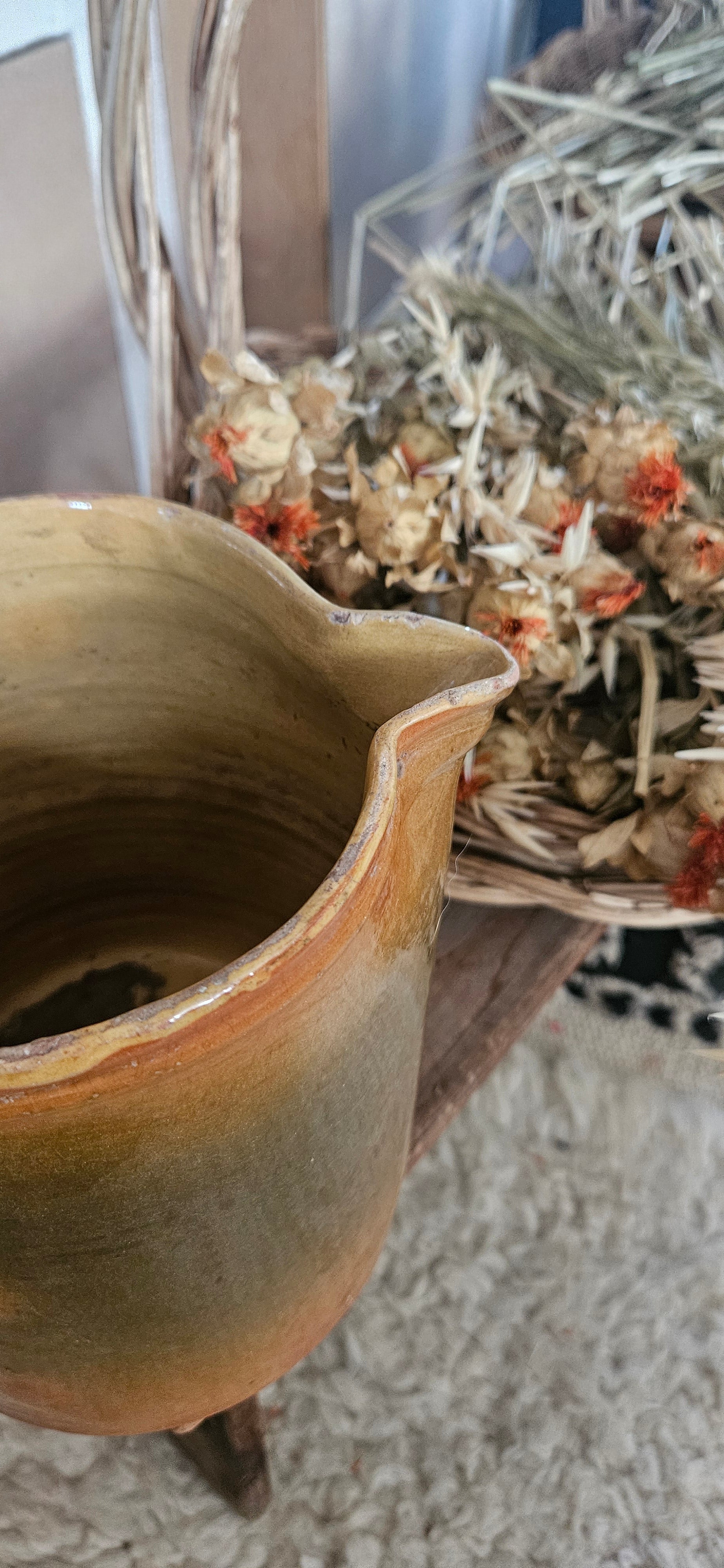 Pot rustique en grès émaillé brun BASILE