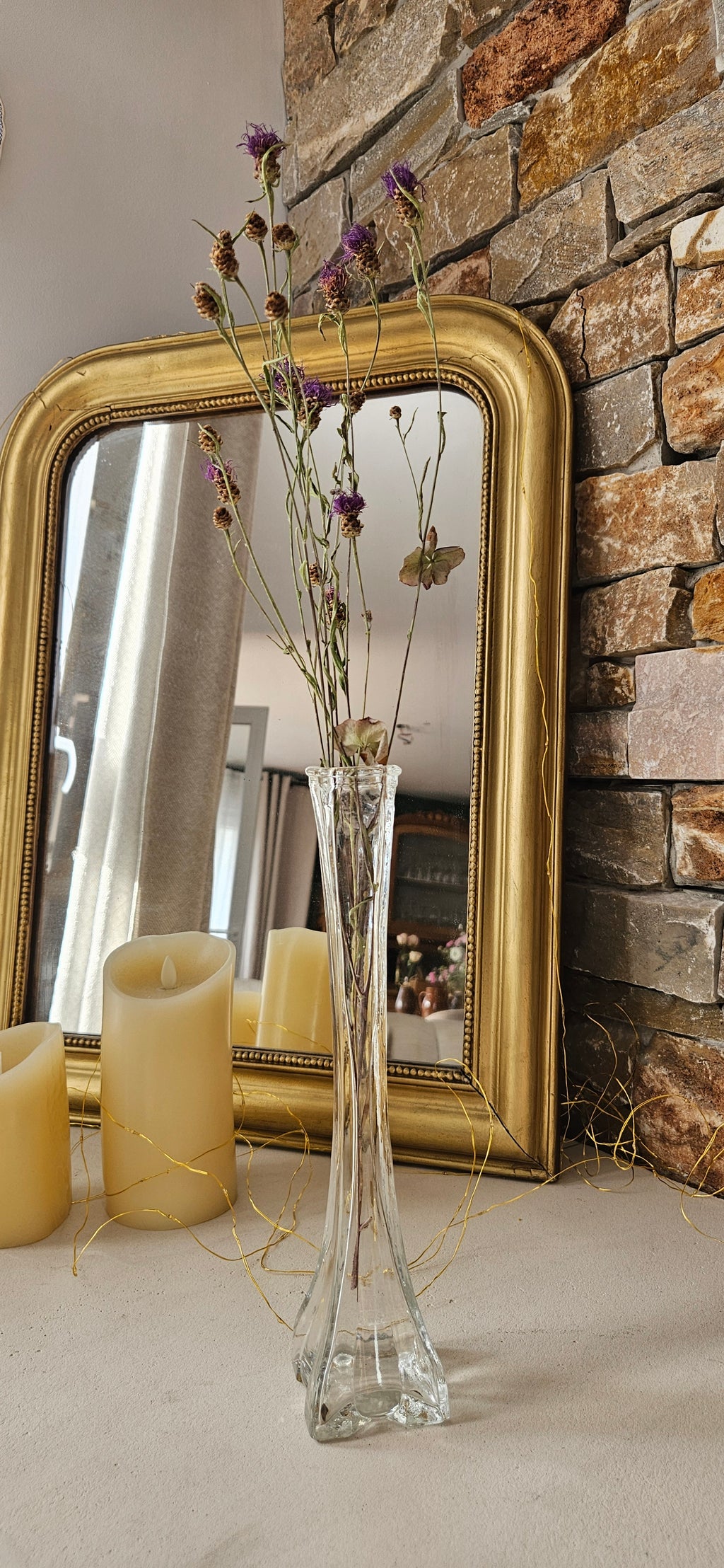Soliflore vintage en verre moulé - SUZANNE