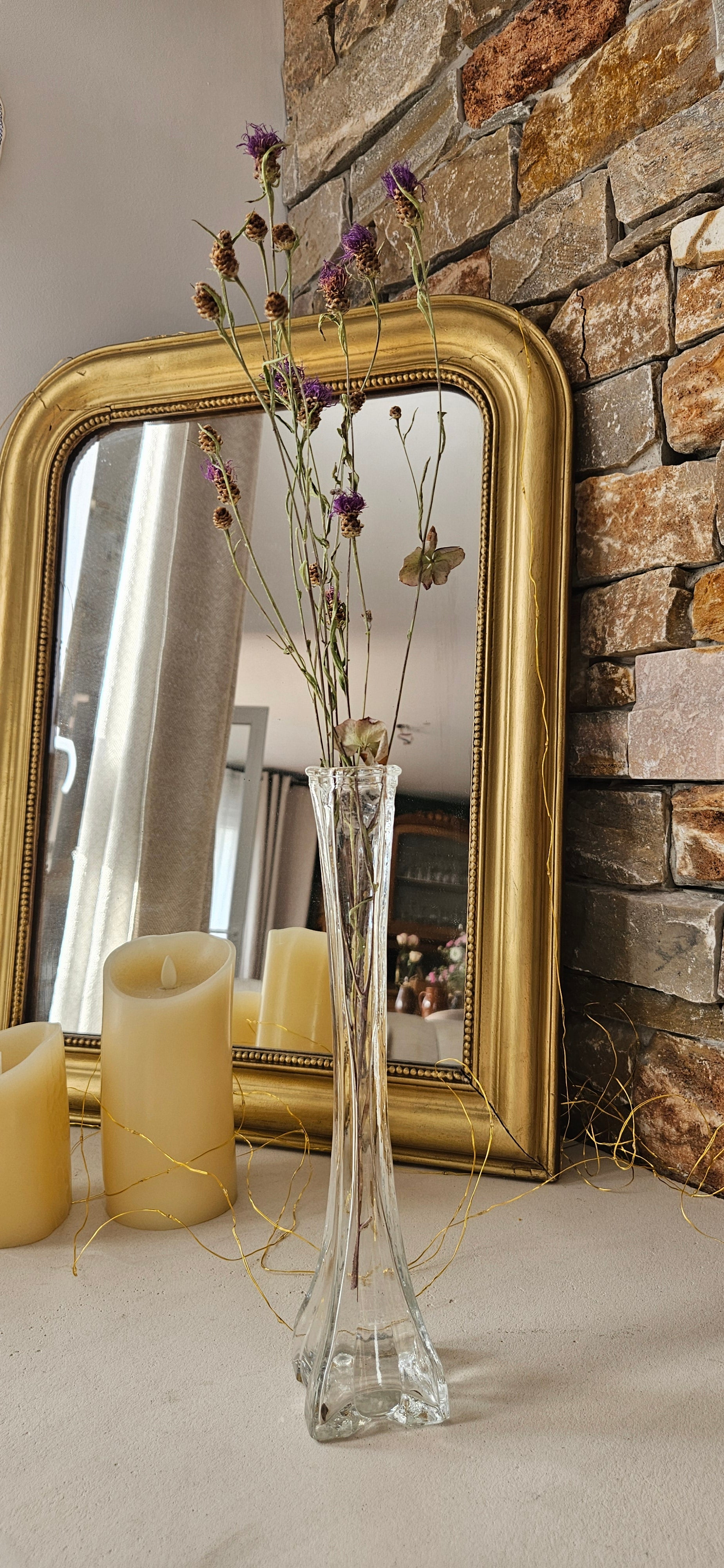 Soliflore vintage en verre moulé - SUZANNE