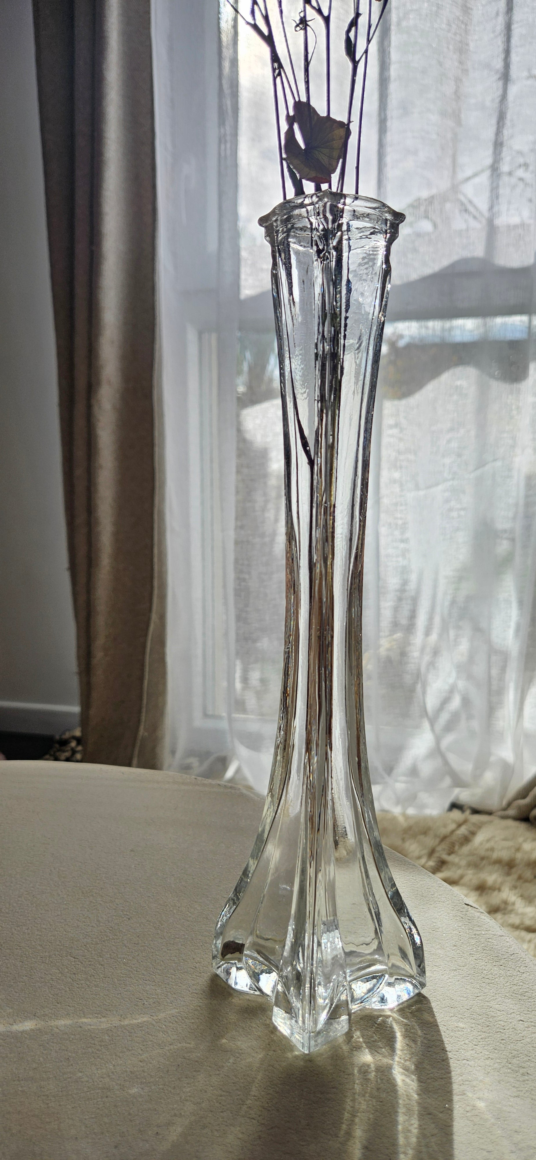 Soliflore vintage en verre moulé - SUZANNE