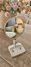 Miroir vintage de table avec base céramique
