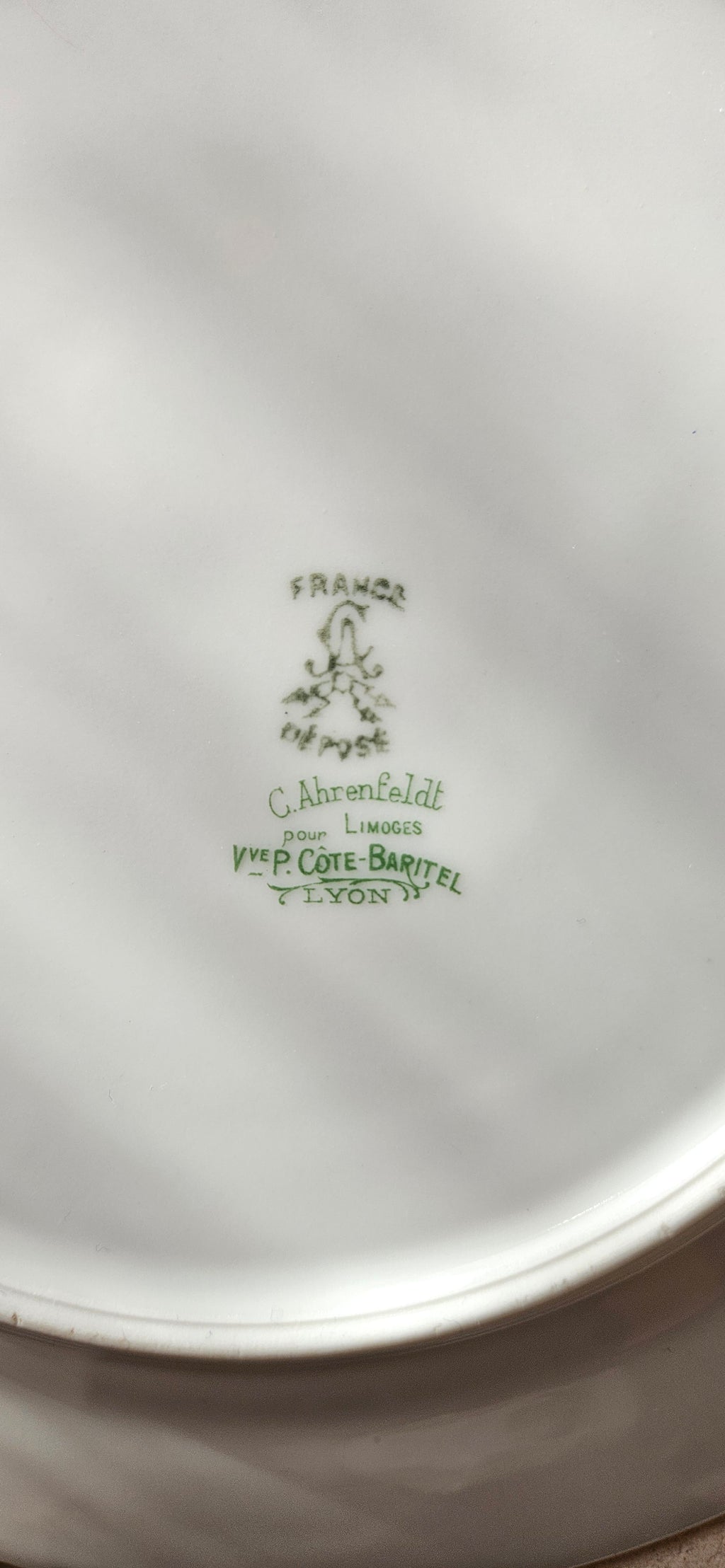 Lot 6 assiettes à dessert anciennes porcelaine Limoges Ahrenfeldt décor floral rose bleu doré
