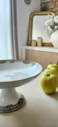 Compotier ancien en porcelaine de Limoges - décor floral