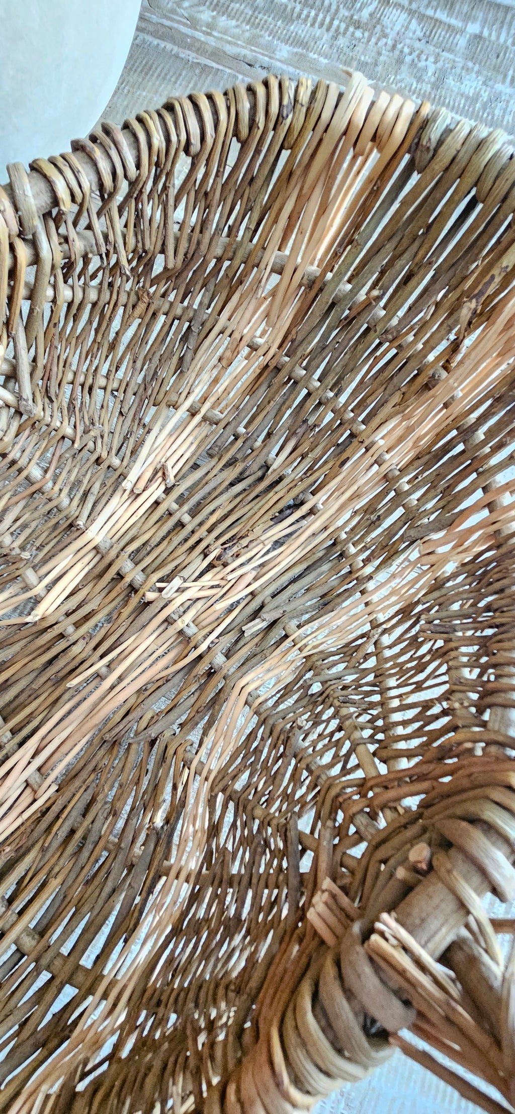 petit panier ancien en osier rustique - LUCETTE