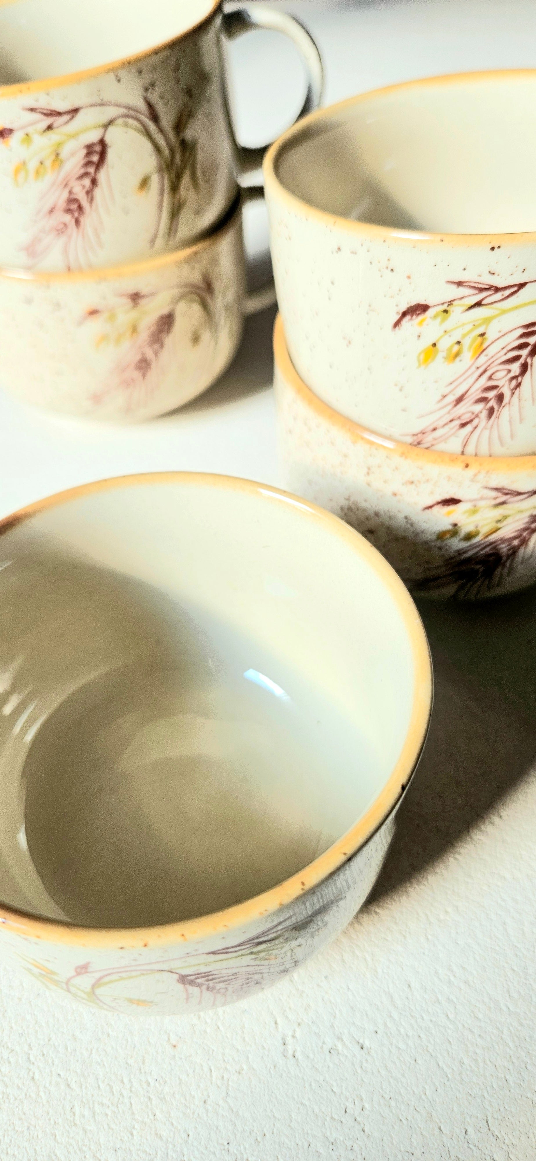 Lot de 5 tasses vintage en grès – Pologne (Tułowice)