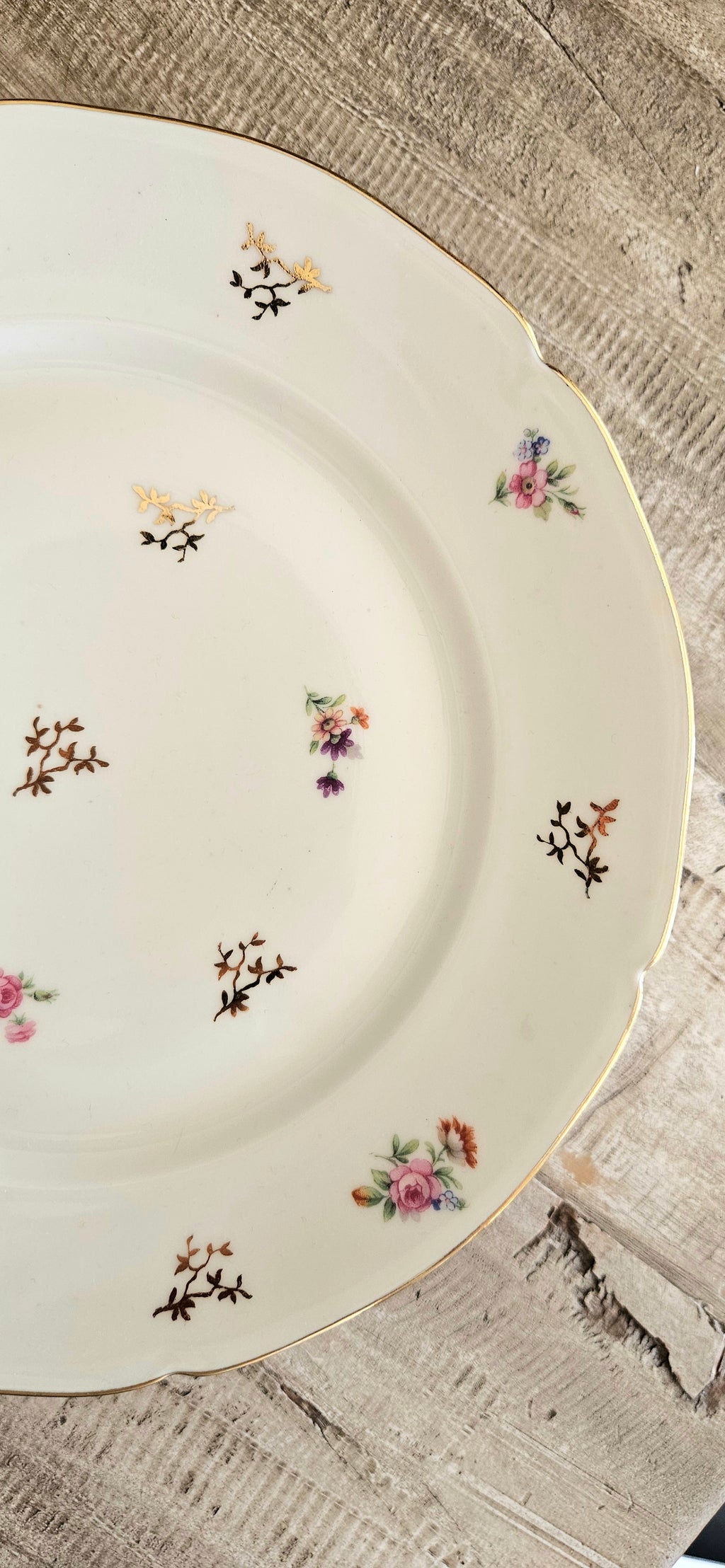 Lot de 8 assiettes anciennes en porcelaine française