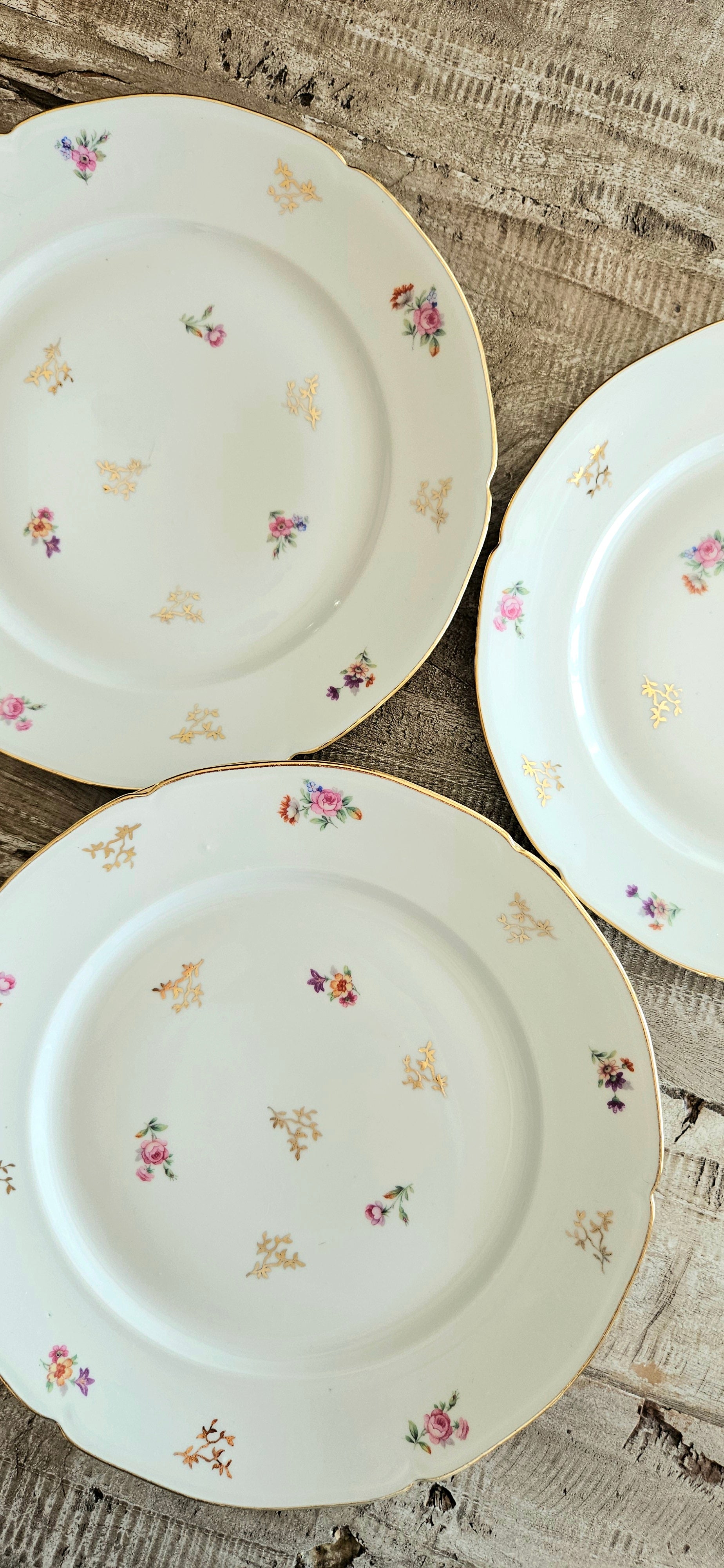 Lot de 8 assiettes anciennes en porcelaine française