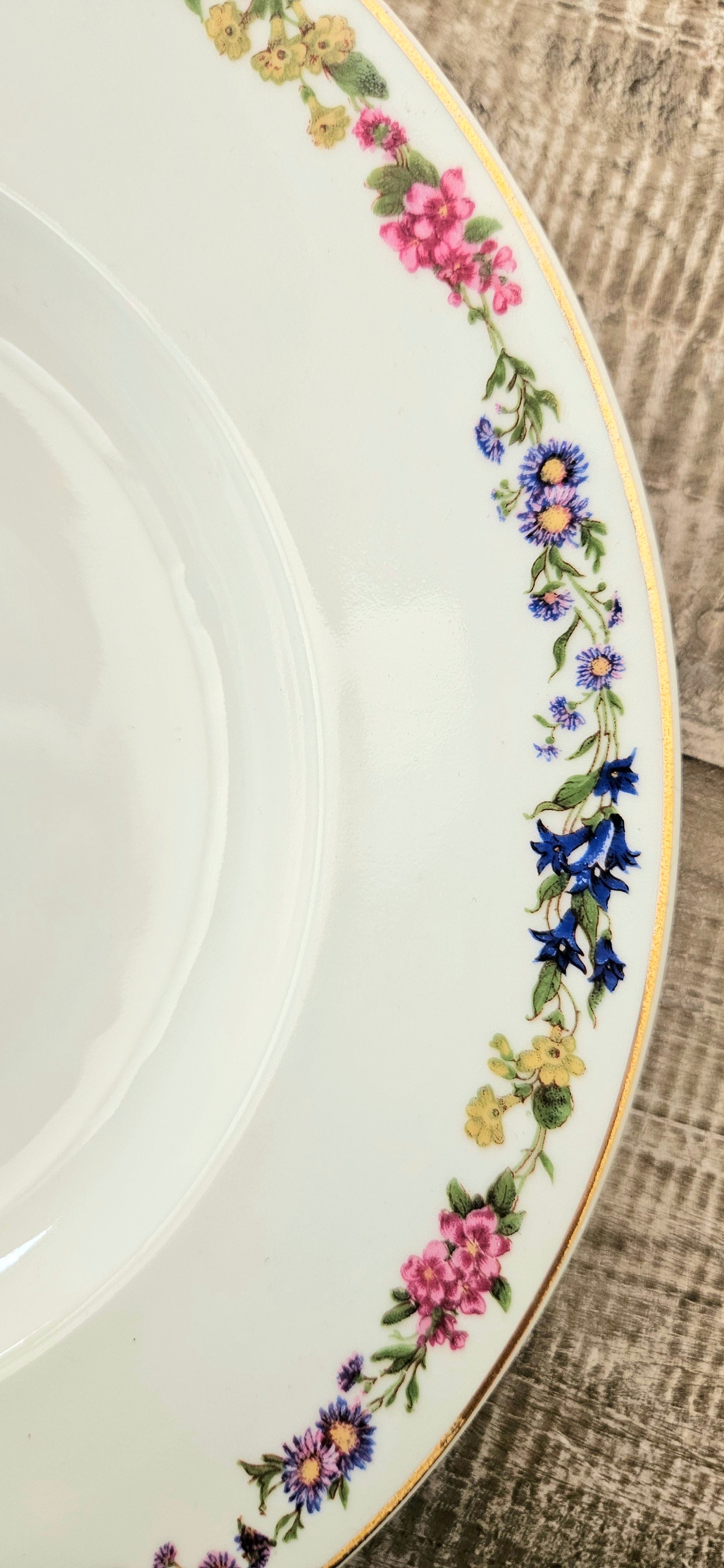 assiette creuse ancienne en porcelaine Langenthal Suisse à décor floral