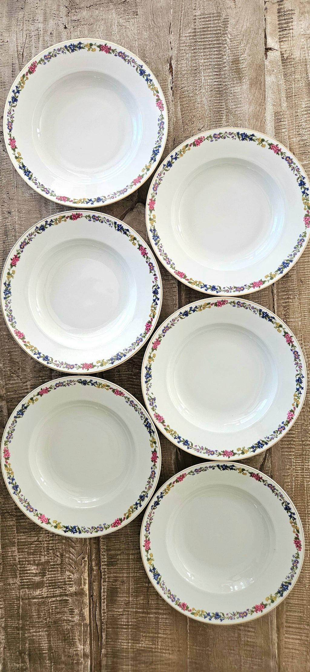 assiette creuse ancienne en porcelaine Langenthal Suisse à décor floral