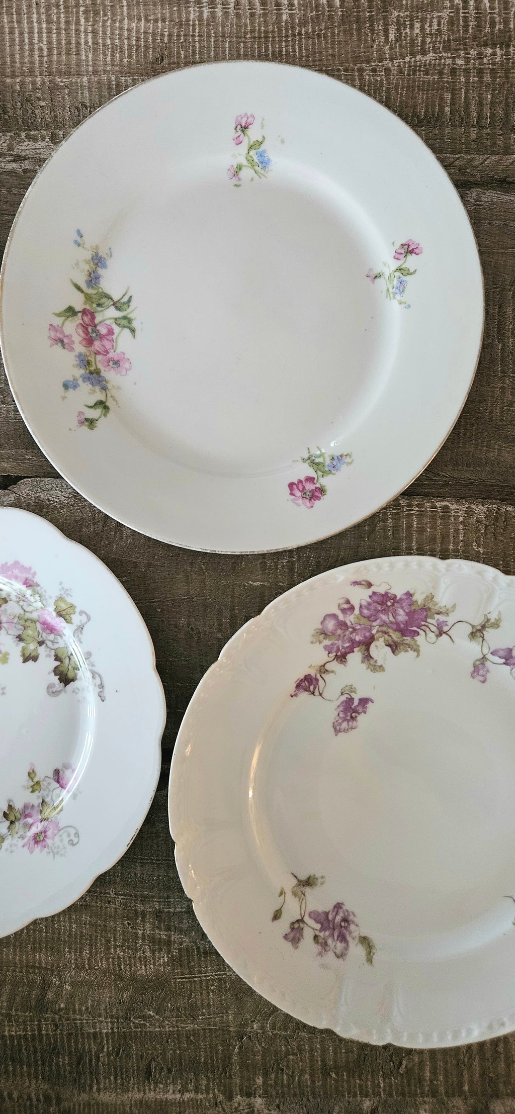 Lot de 6 assiettes à dessert vintage dépareillées