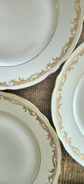 Assiette ancienne Berry Haute Porcelaine – Porcelaine française blanche et dorée