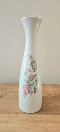 Grand vase vintage Bavaria Germany en porcelaine blanche fleurs roses