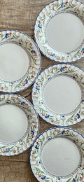 Assiette vintage fleurie anglaise Staffordshire Hampton Court