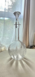 Carafe vintage en verre gravé avec bouchon - 31 cm