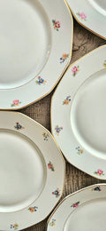 Assiette ancienne à fleurs pastel – porcelaine française vintage