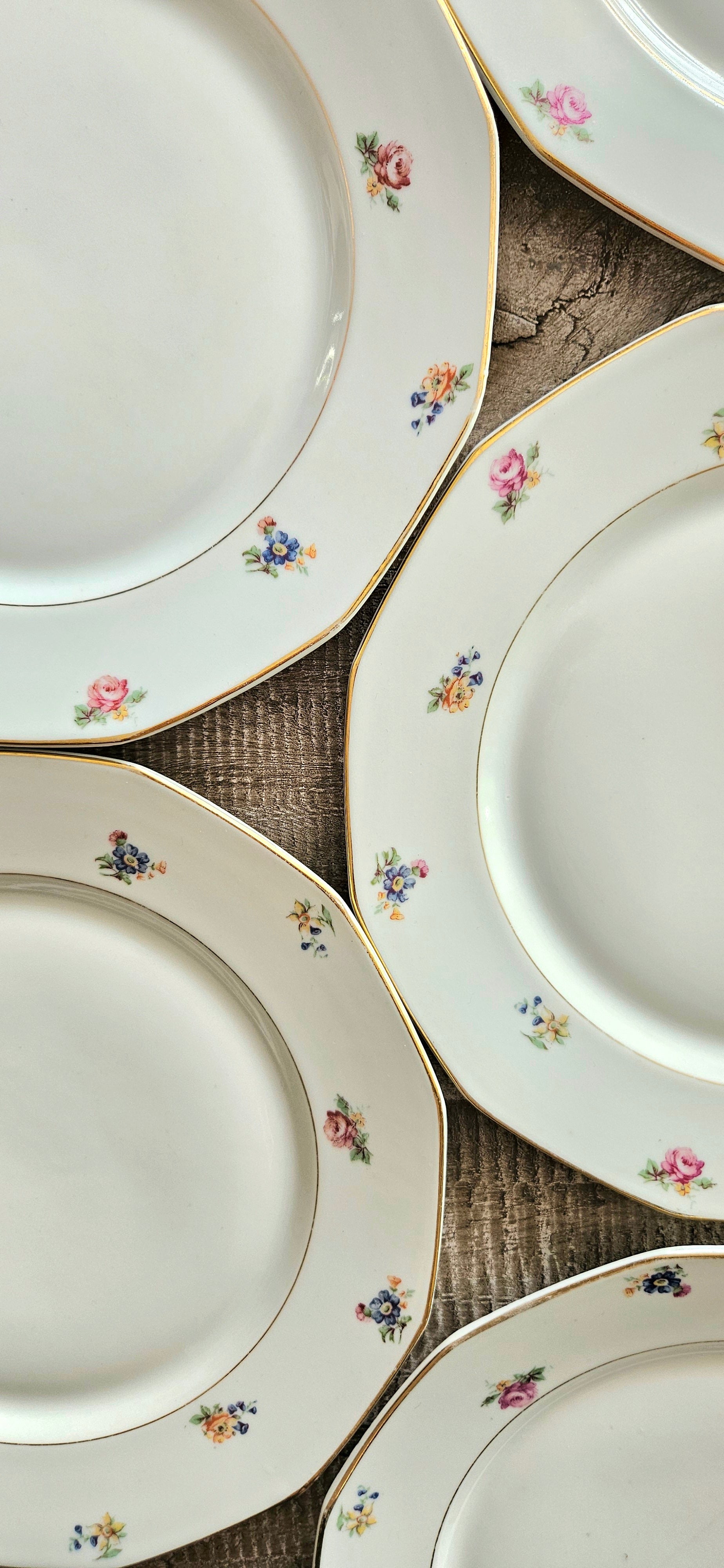 Assiette ancienne à fleurs pastel – porcelaine française vintage