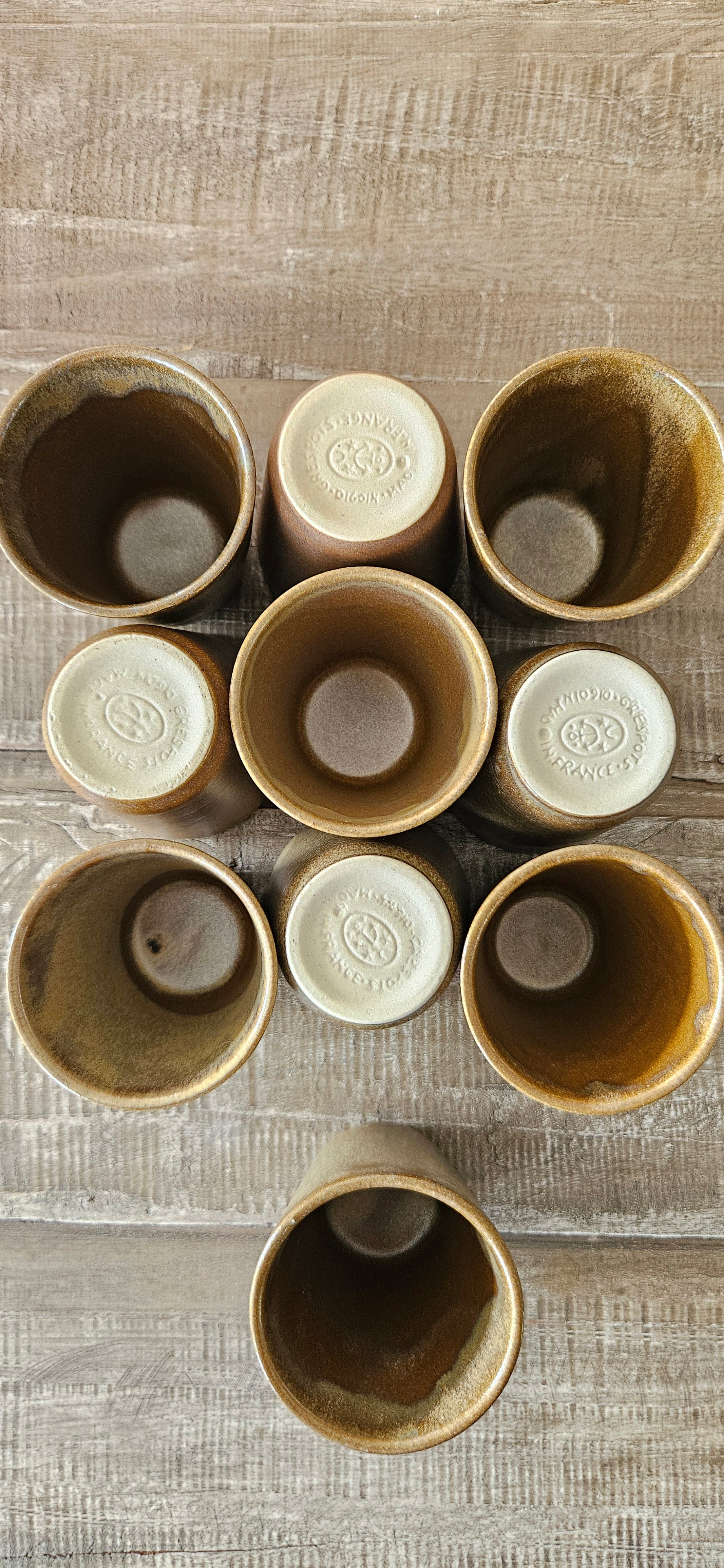 Gobelet vintage Digoin en grès émaillé brun – Made in France – Années 70 – Hauteur 9 cm