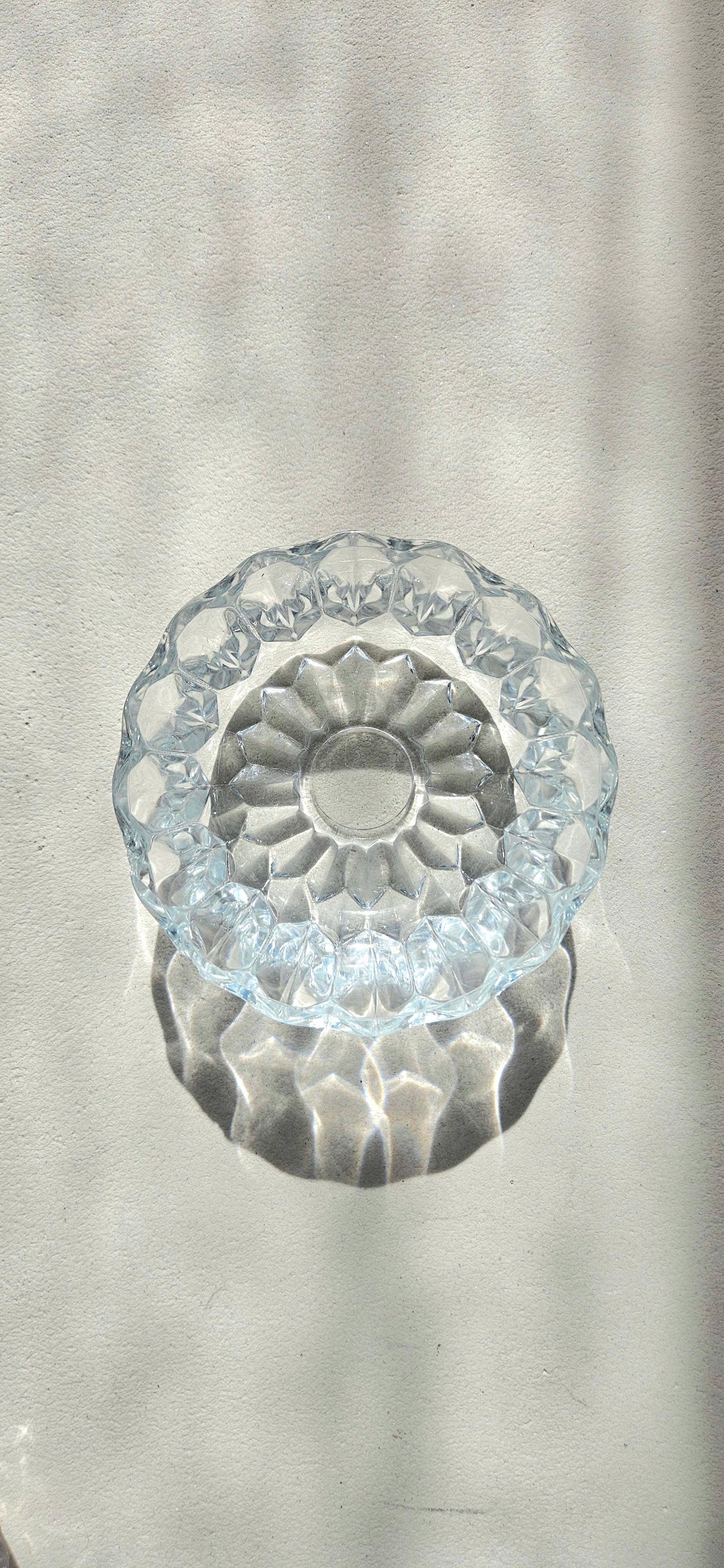 Lot de 5 coupelles vintage en verre coloré facetté