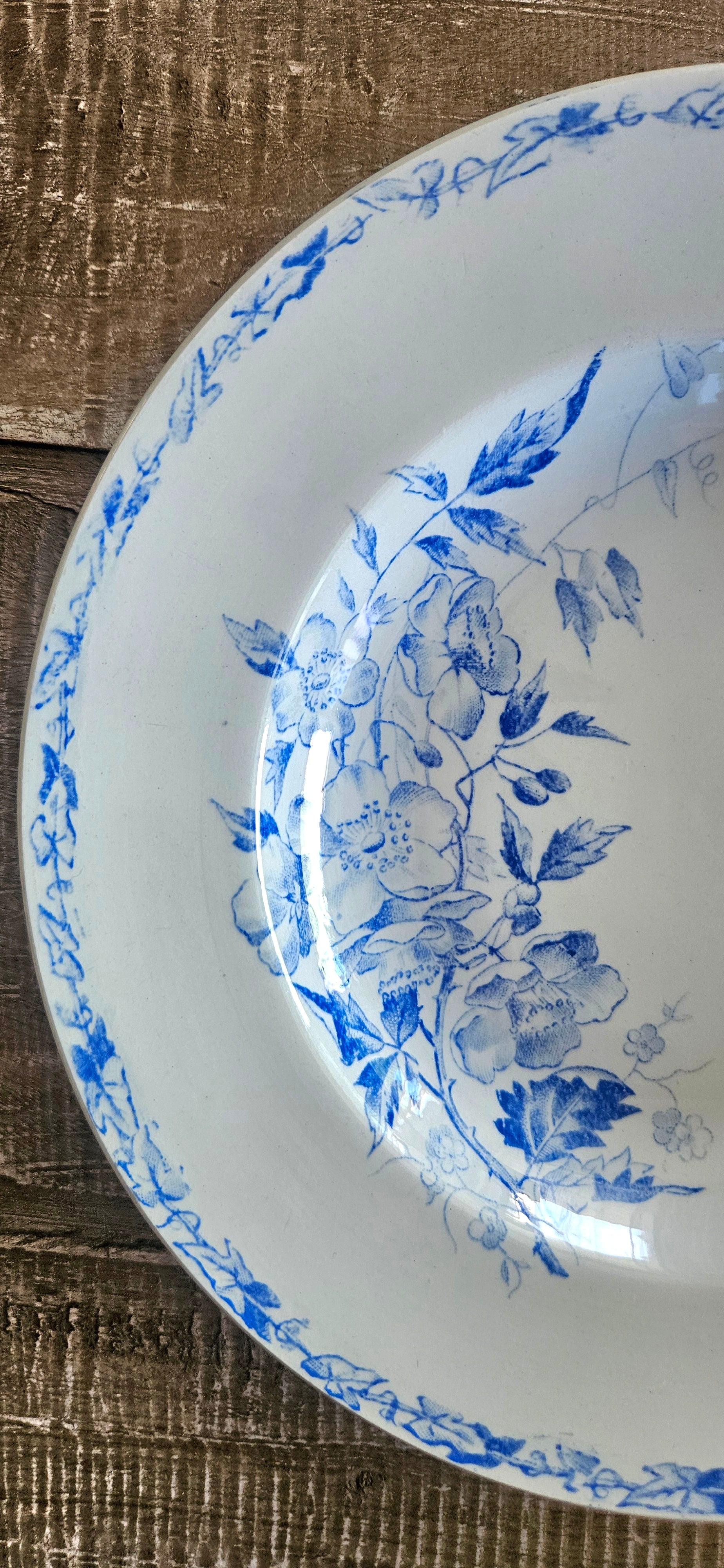 Assiette creuse ancienne Terre de Fer Kate Crown 23cm
