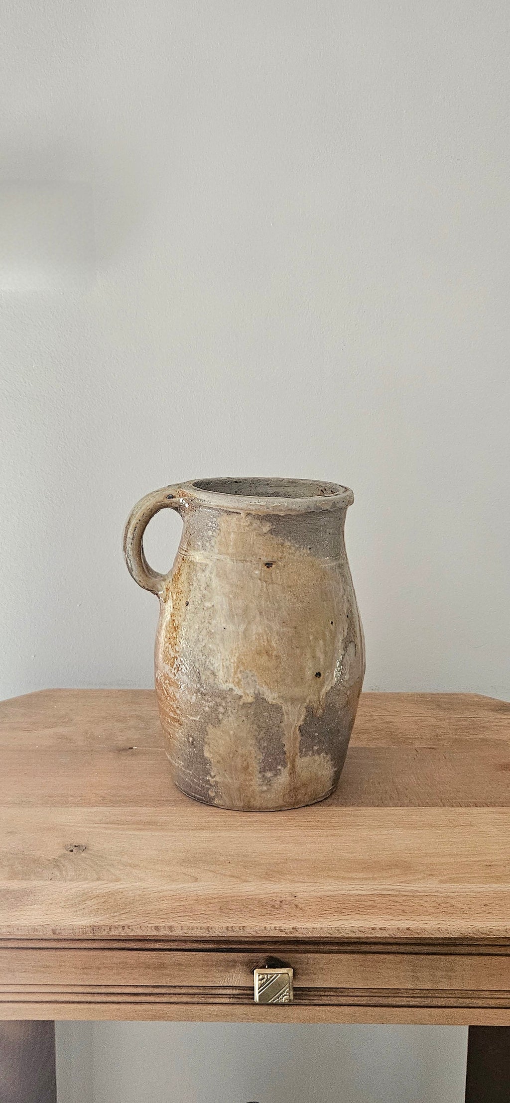 Pot à anse en grès vernissé vintage