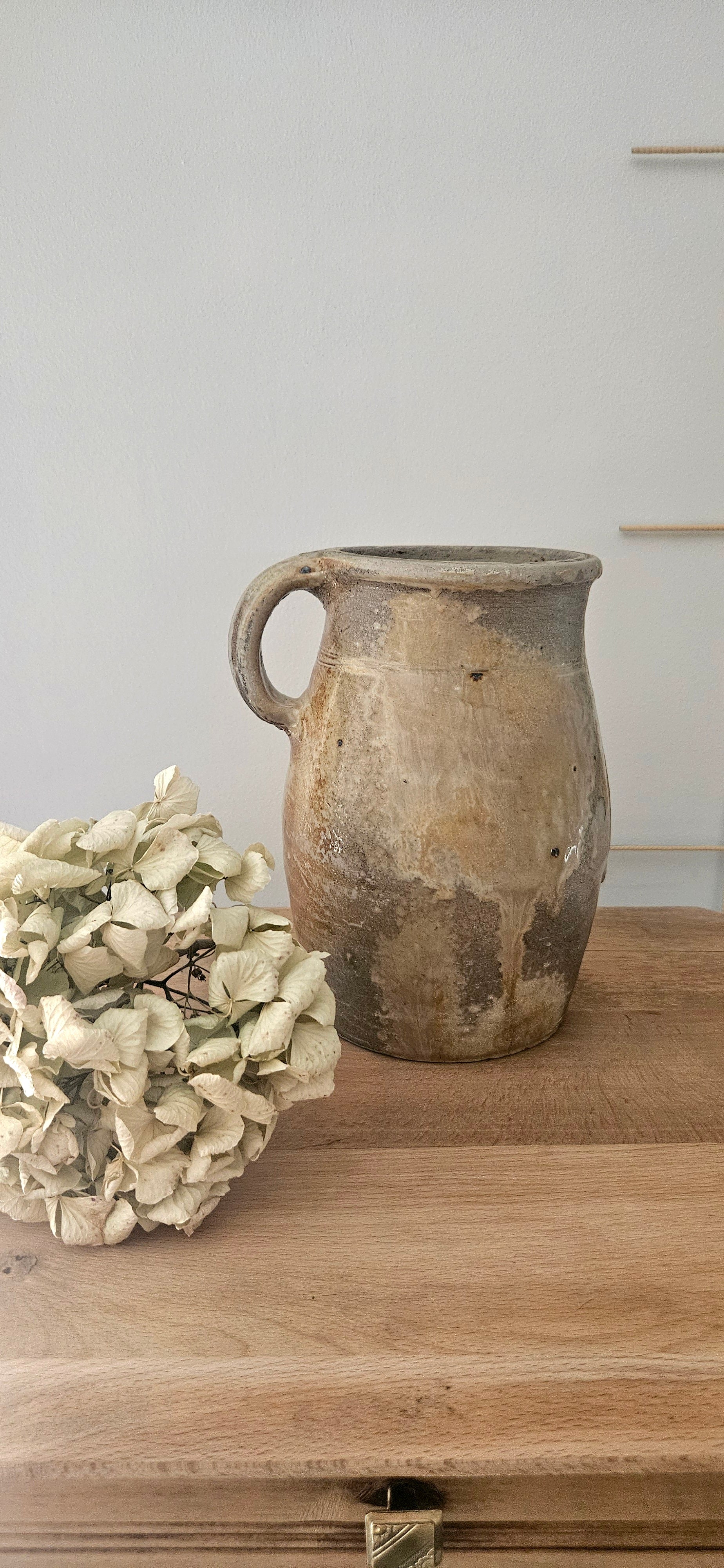 Pot à anse en grès vernissé vintage