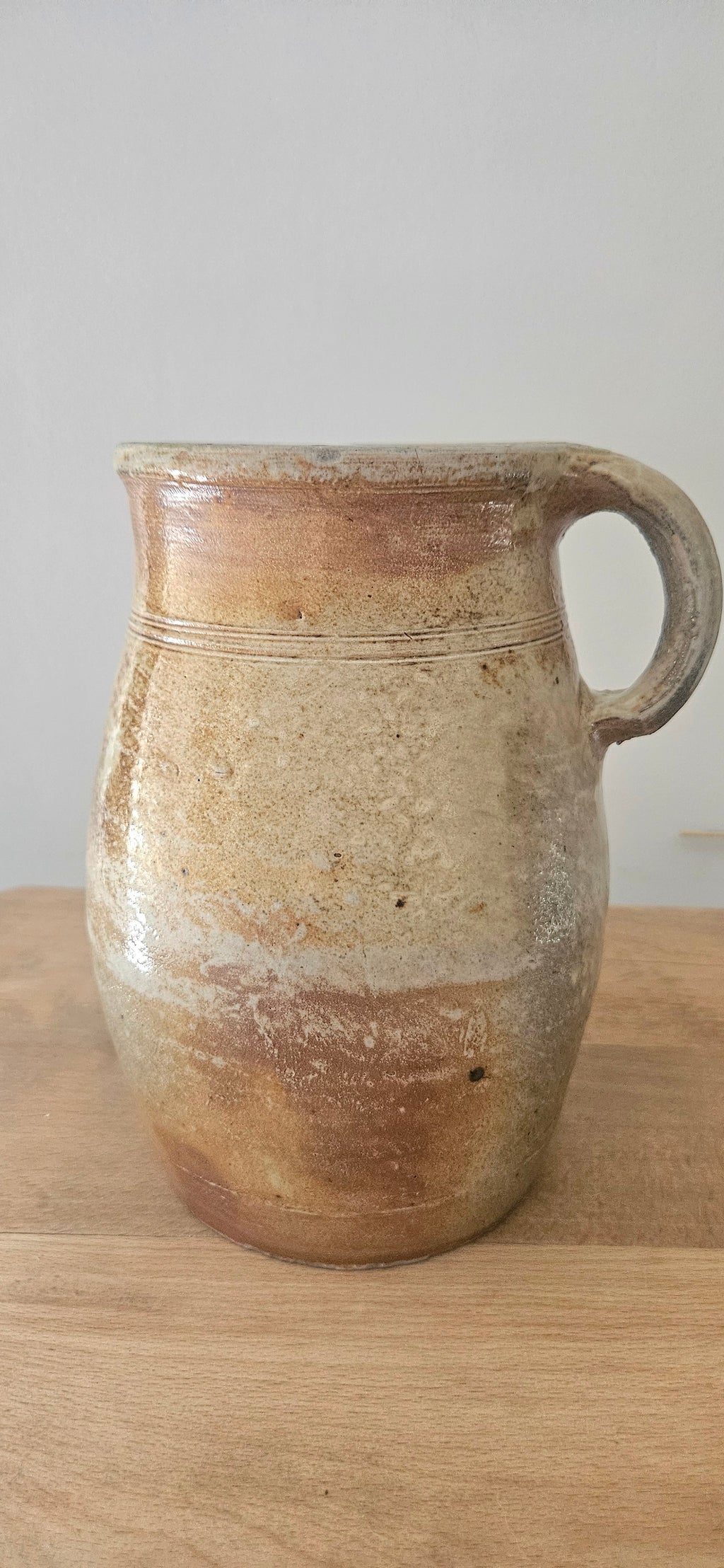 Pot à anse en grès vernissé vintage