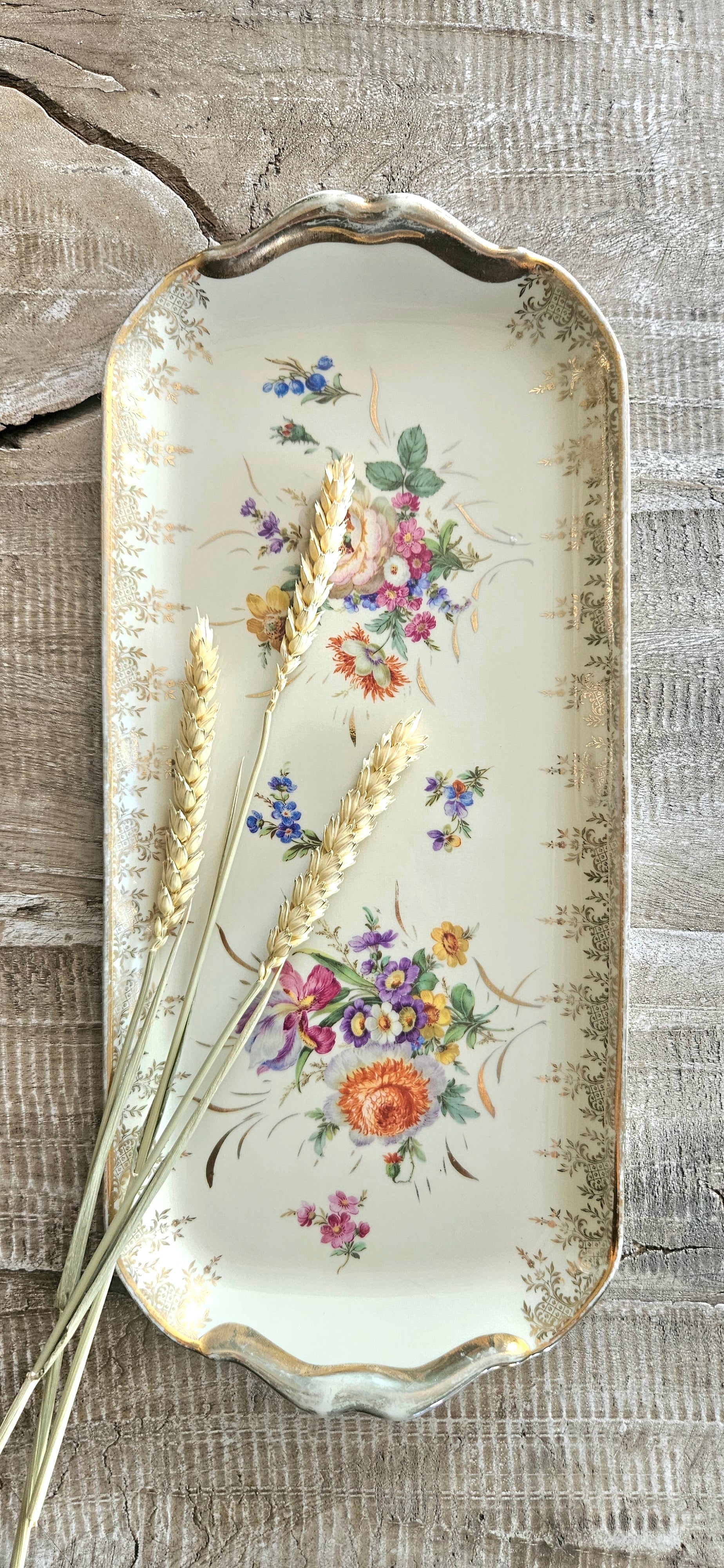 Plat à cake ancien - porcelaine