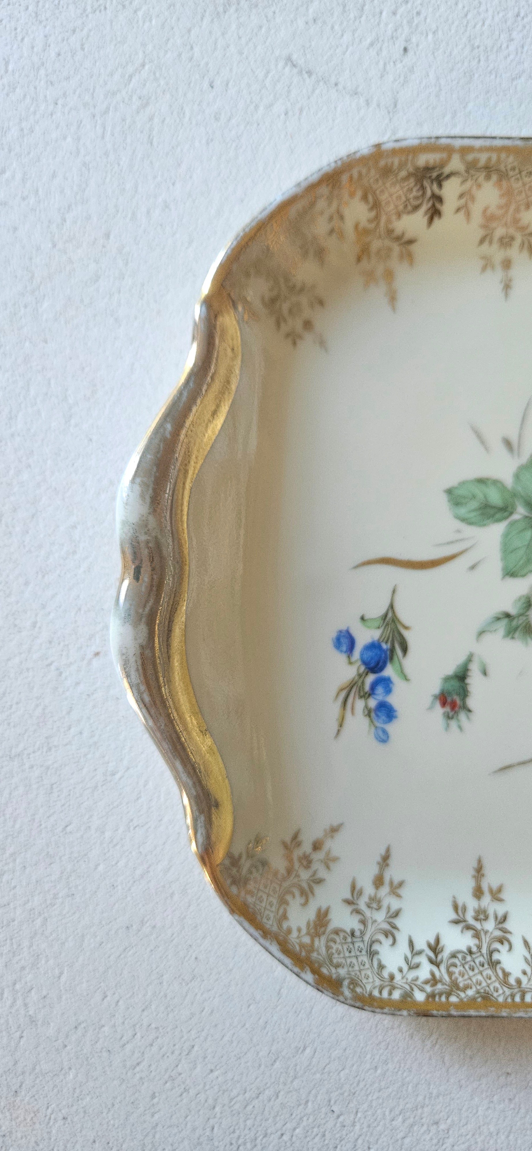 Plat à cake ancien - porcelaine