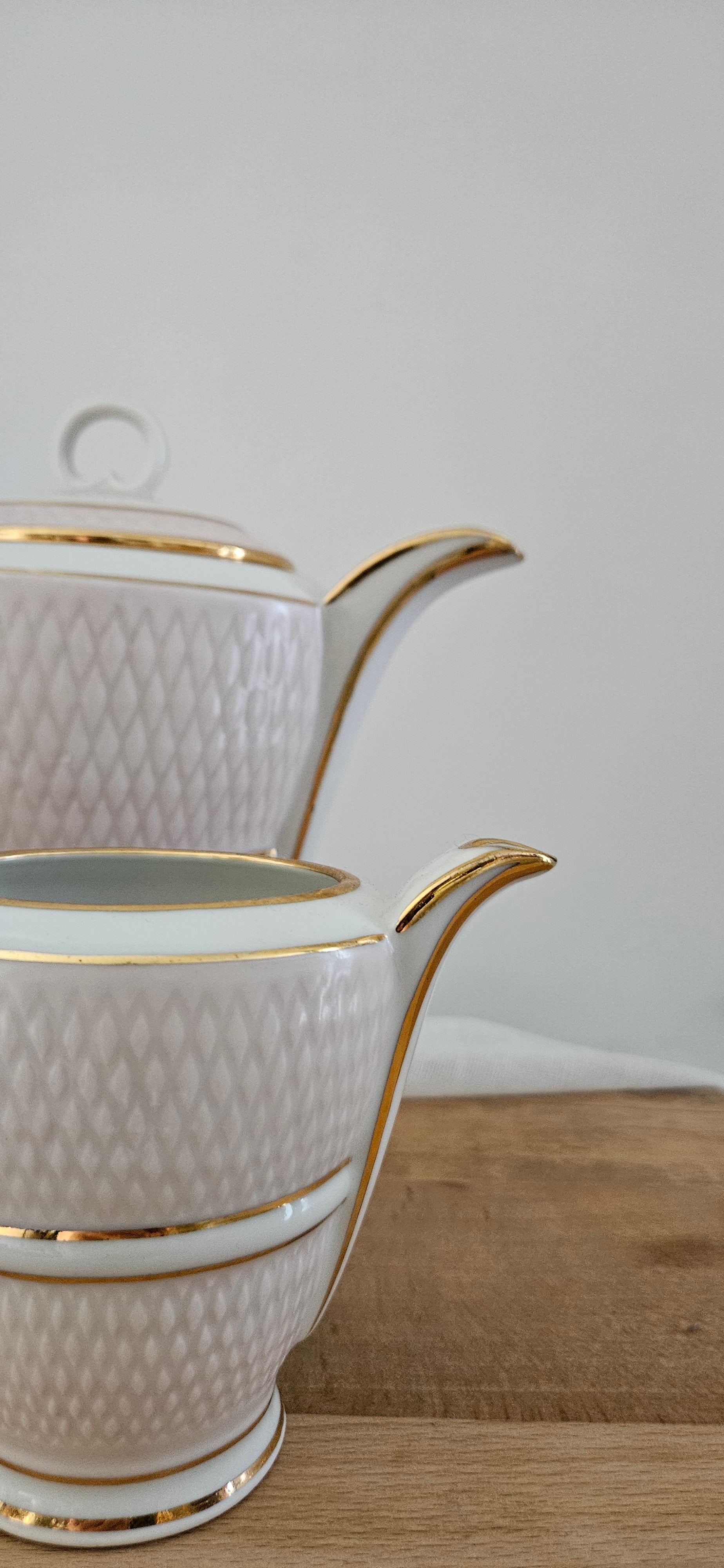 Service à thé / Café ancien A. Blin – porcelaine française dorée, circa 1930-1950