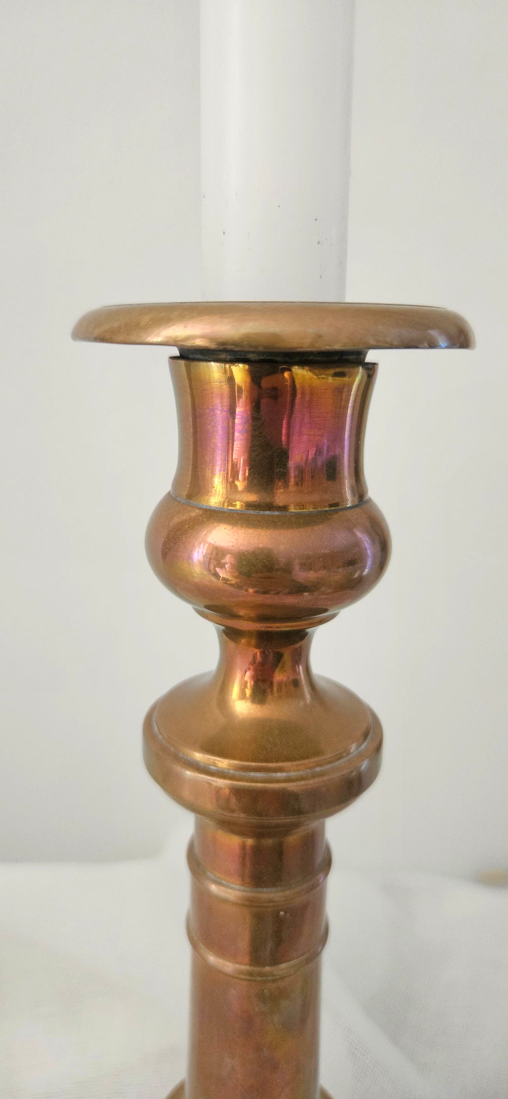 Bougeoir ancien en laiton 26 cm