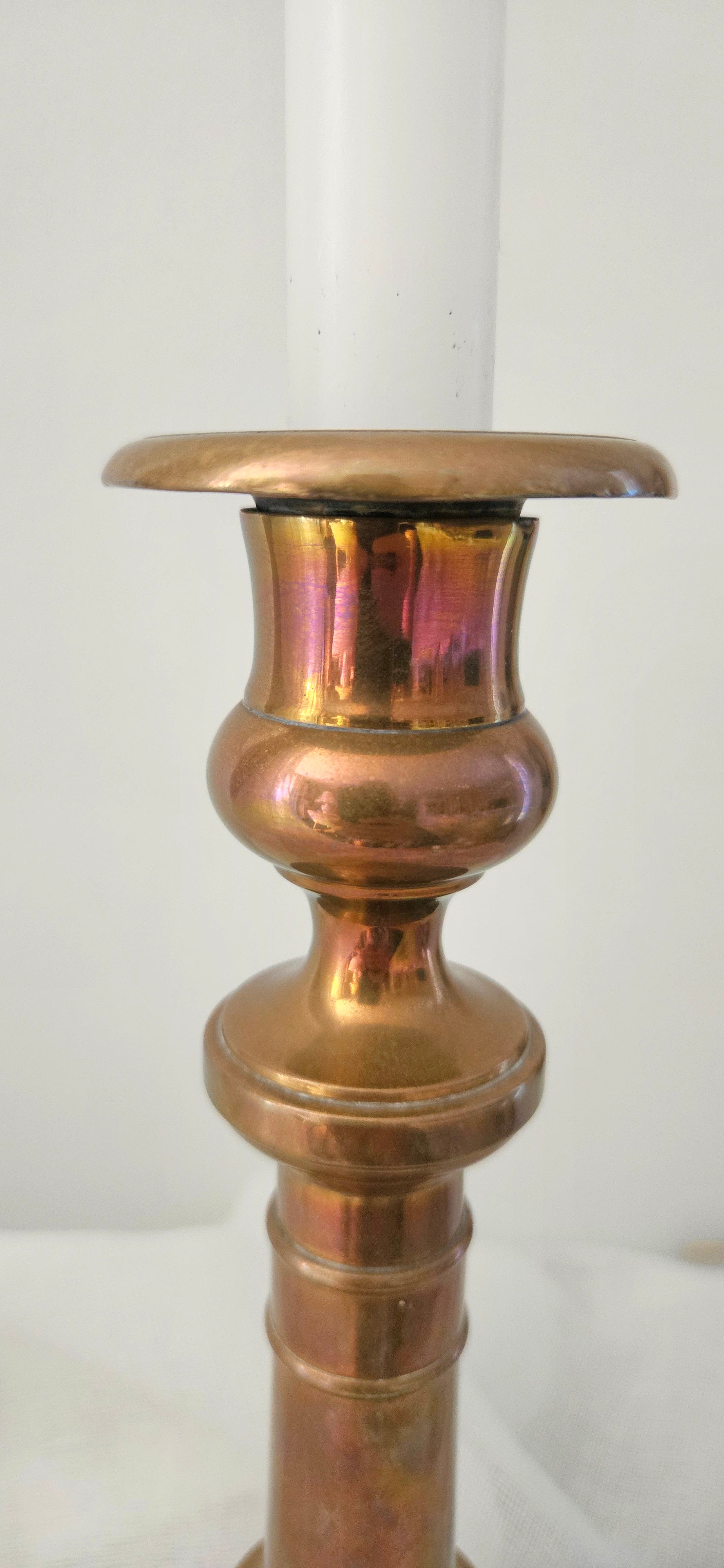 Bougeoir ancien en laiton 26 cm