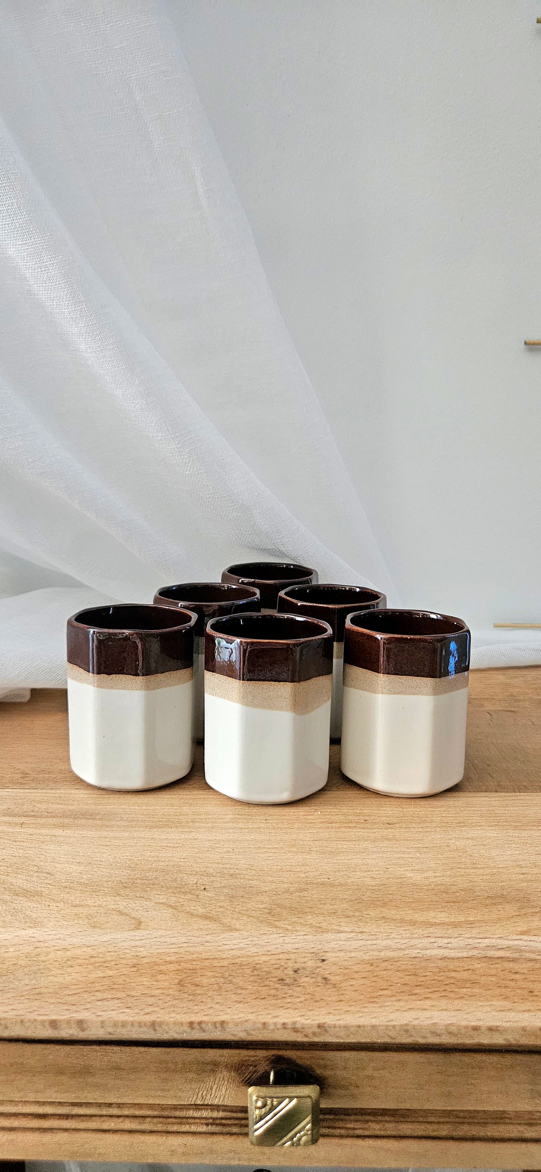 Lot de 6 tasses gobelets octogonales