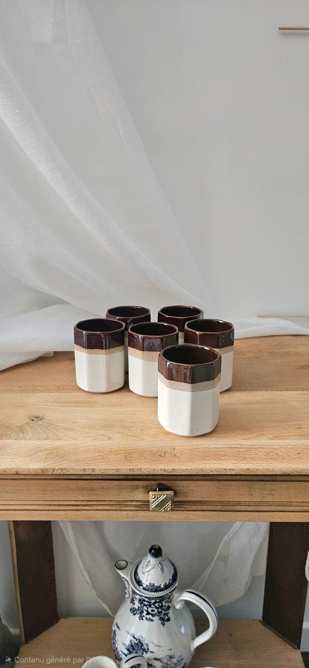 Lot de 6 tasses gobelets octogonales
