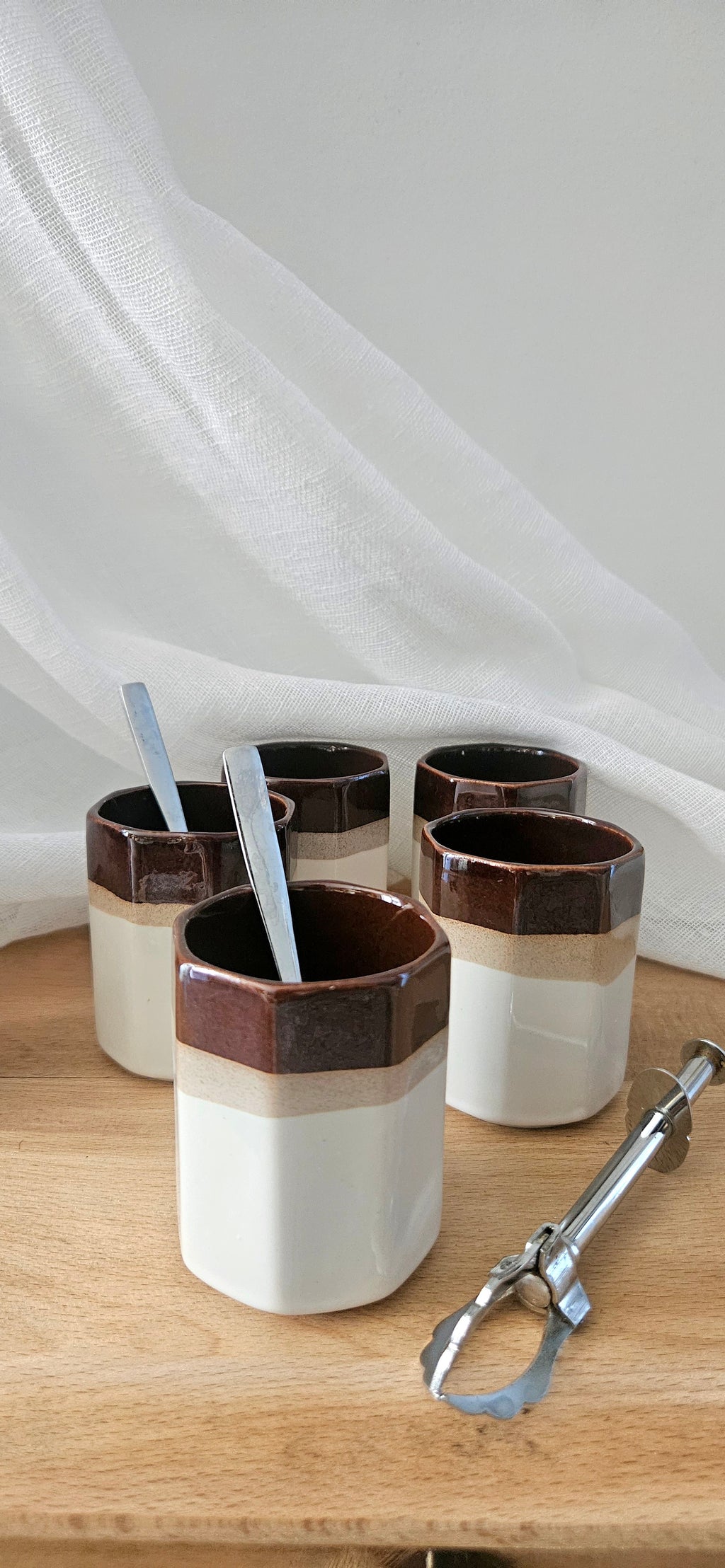 Lot de 6 tasses gobelets octogonales