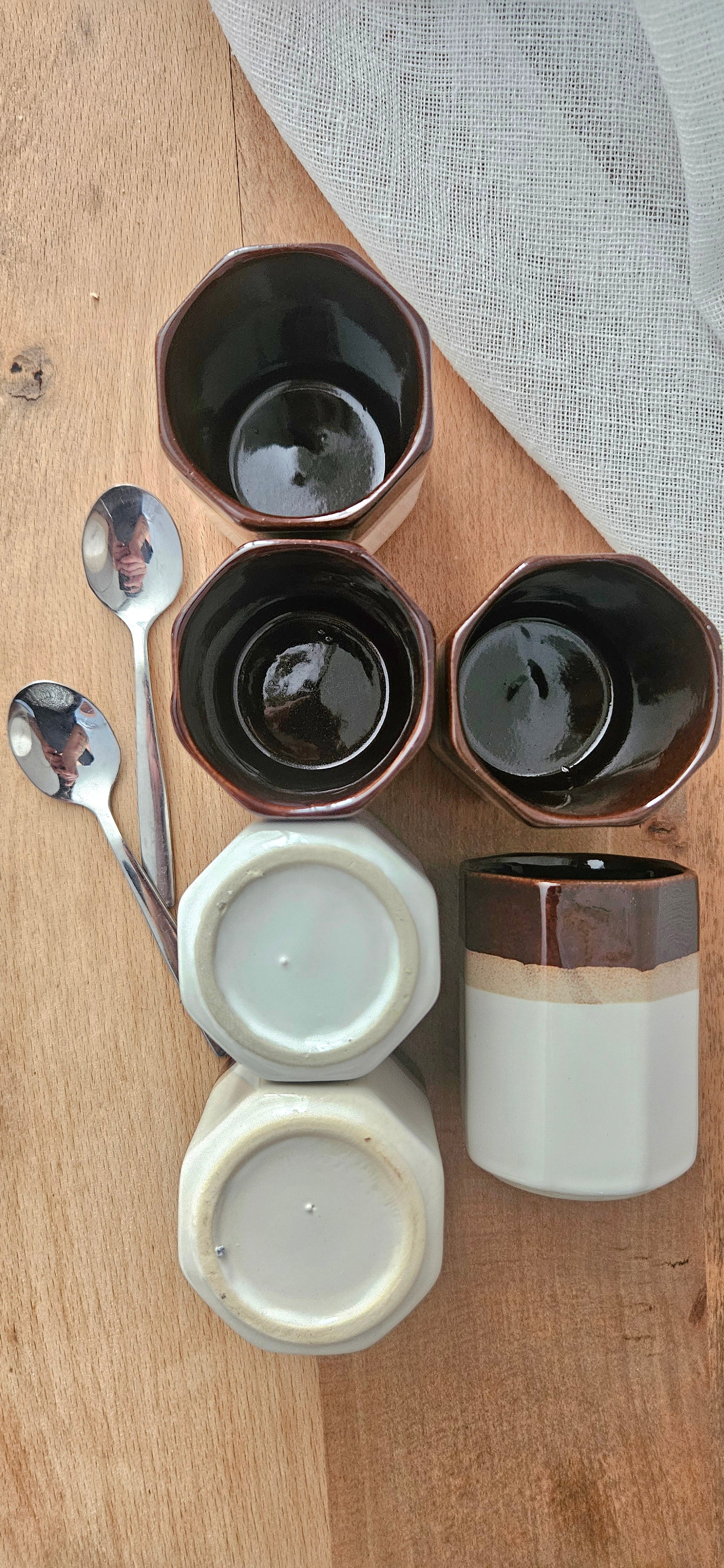 Lot de 6 tasses gobelets octogonales