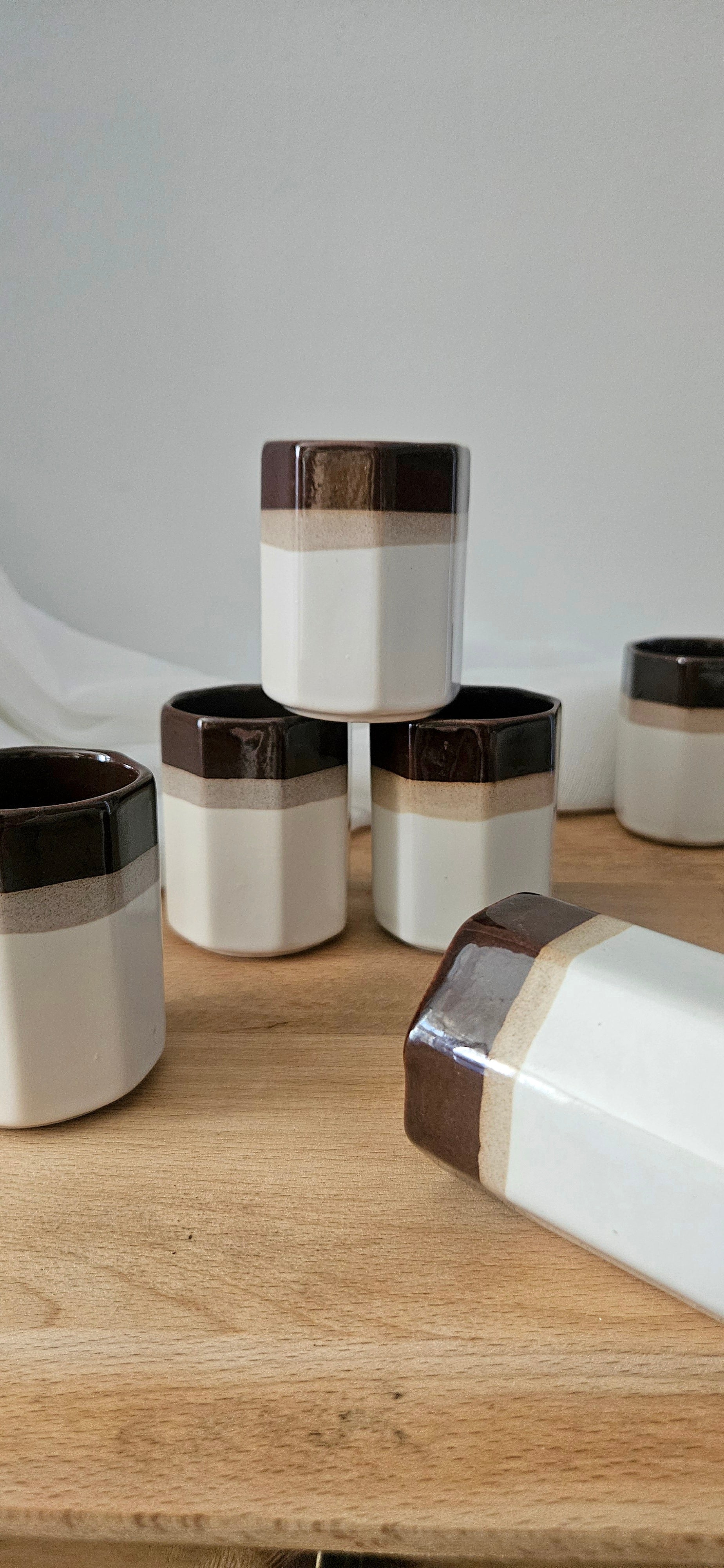 Lot de 6 tasses gobelets octogonales
