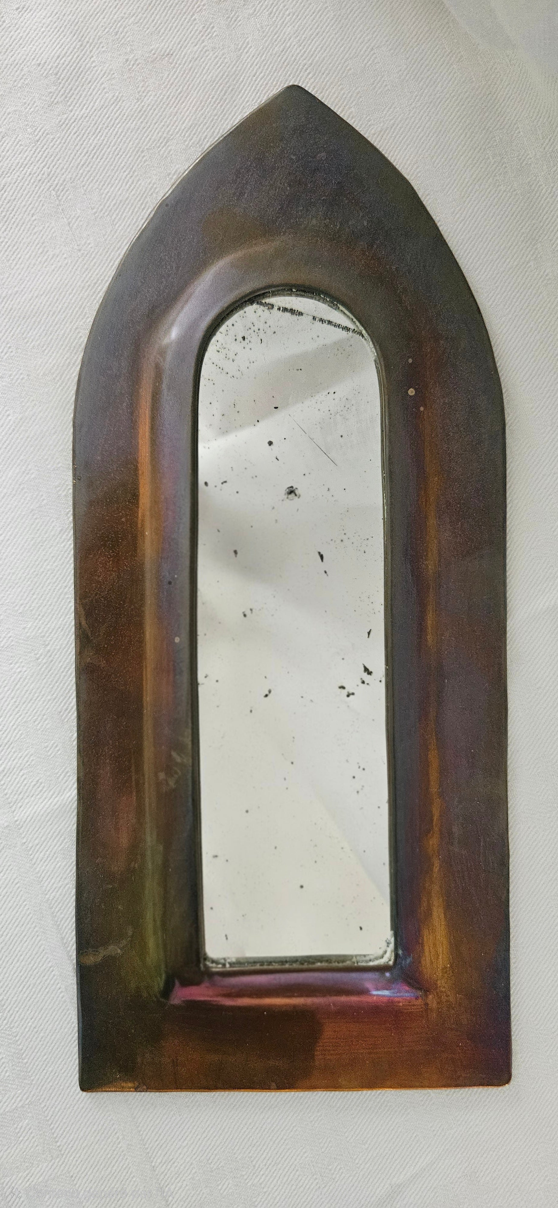 Petit miroir ancien forme arche - laiton