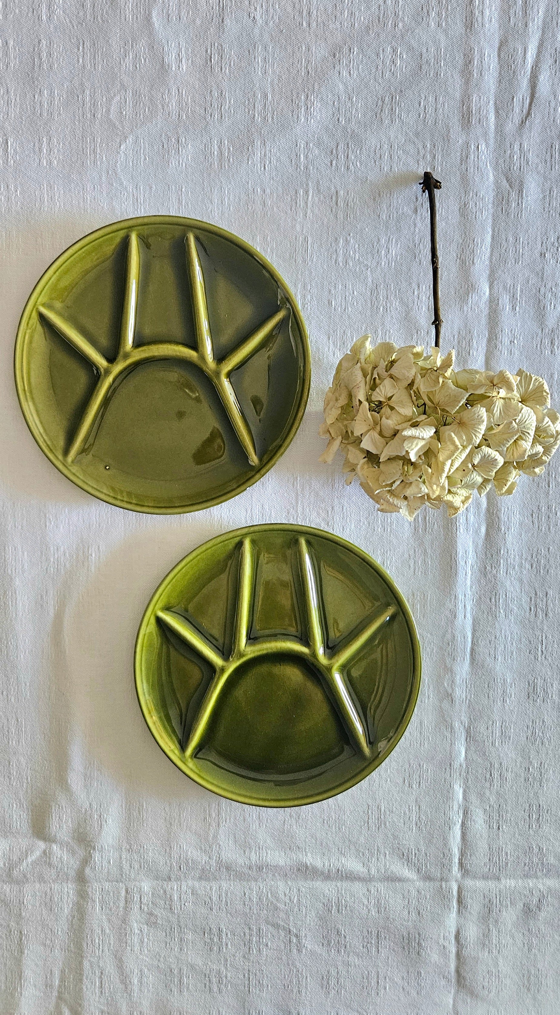 2 assiettes vintage compartimentées années 70