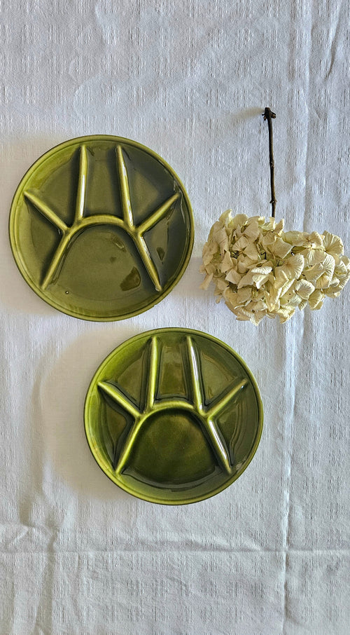 2 assiettes vintage compartimentées années 70