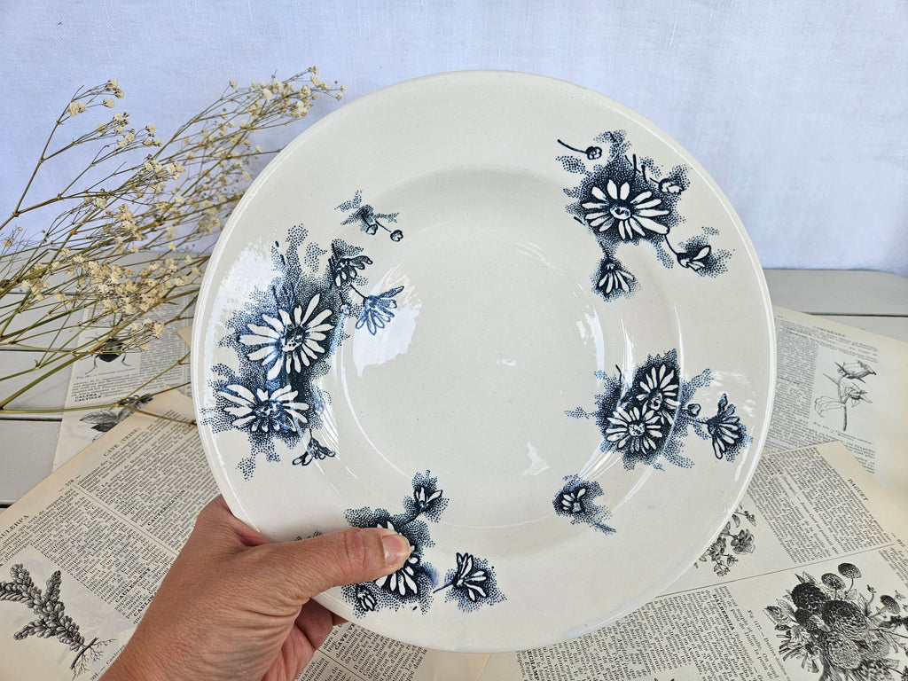 Assiette creuse Faïencerie Nouvelle Givors modèle Marguerite – Terre de fer