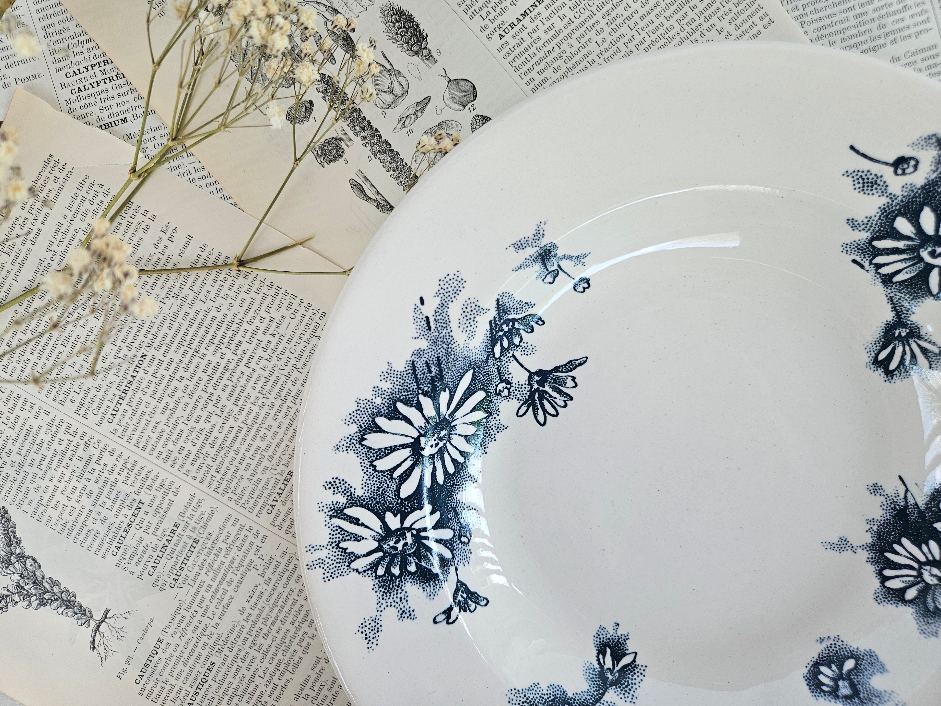 Assiette creuse Faïencerie Nouvelle Givors modèle Marguerite – Terre de fer