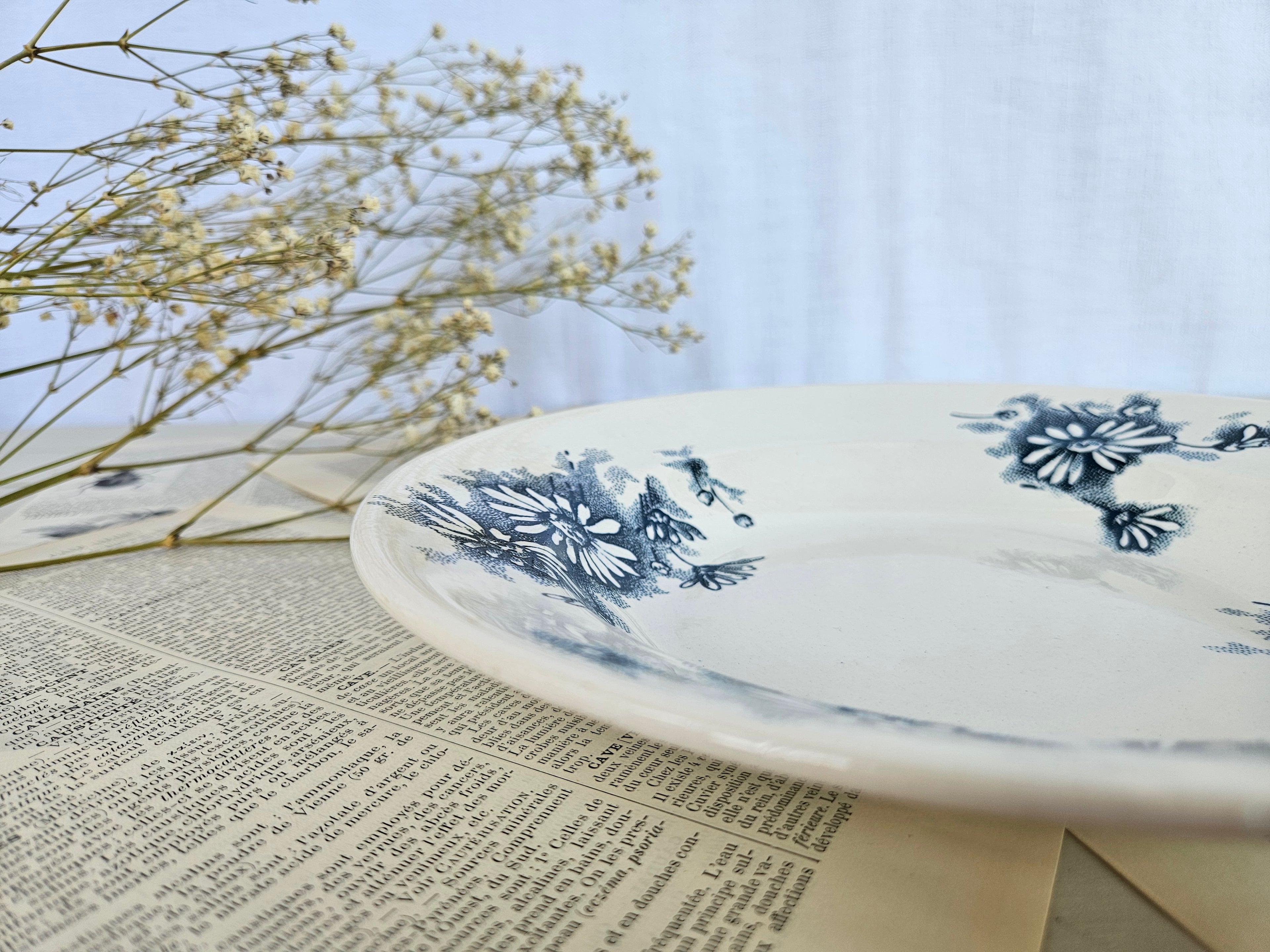 Assiette creuse Faïencerie Nouvelle Givors modèle Marguerite – Terre de fer