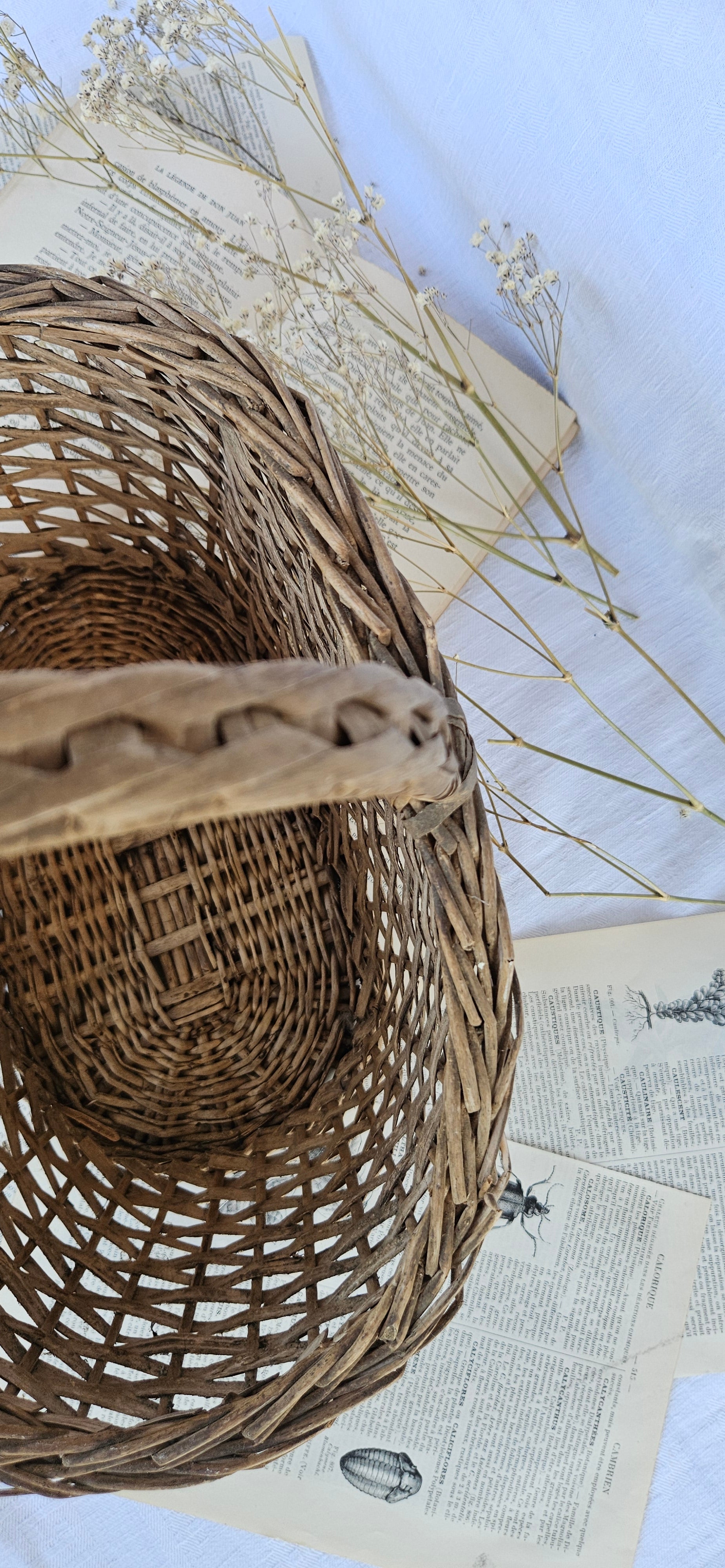 petit panier en osier tressé | Panier de marché vintage | Vannerie française