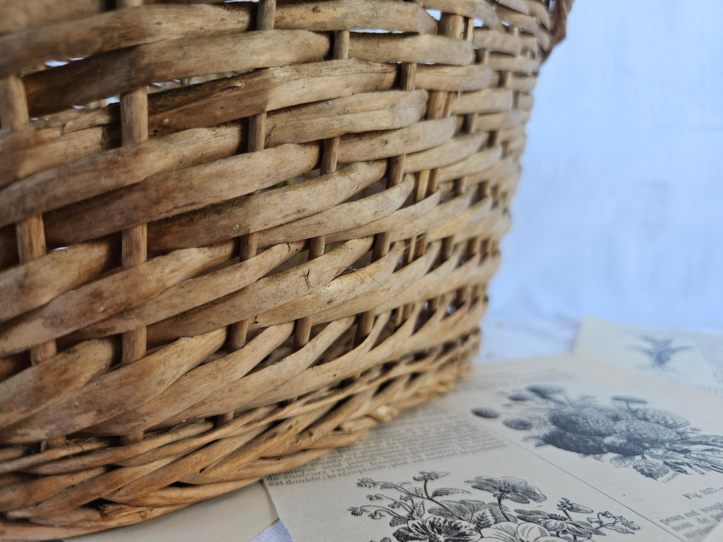 petit panier en osier tressé | Panier de marché vintage | Vannerie française