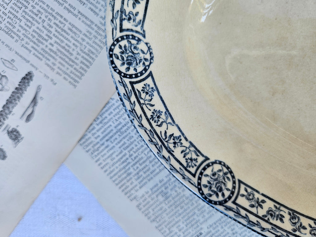 Grand plat ovale ancien E.C. Salins Bristol | Terre de fer française