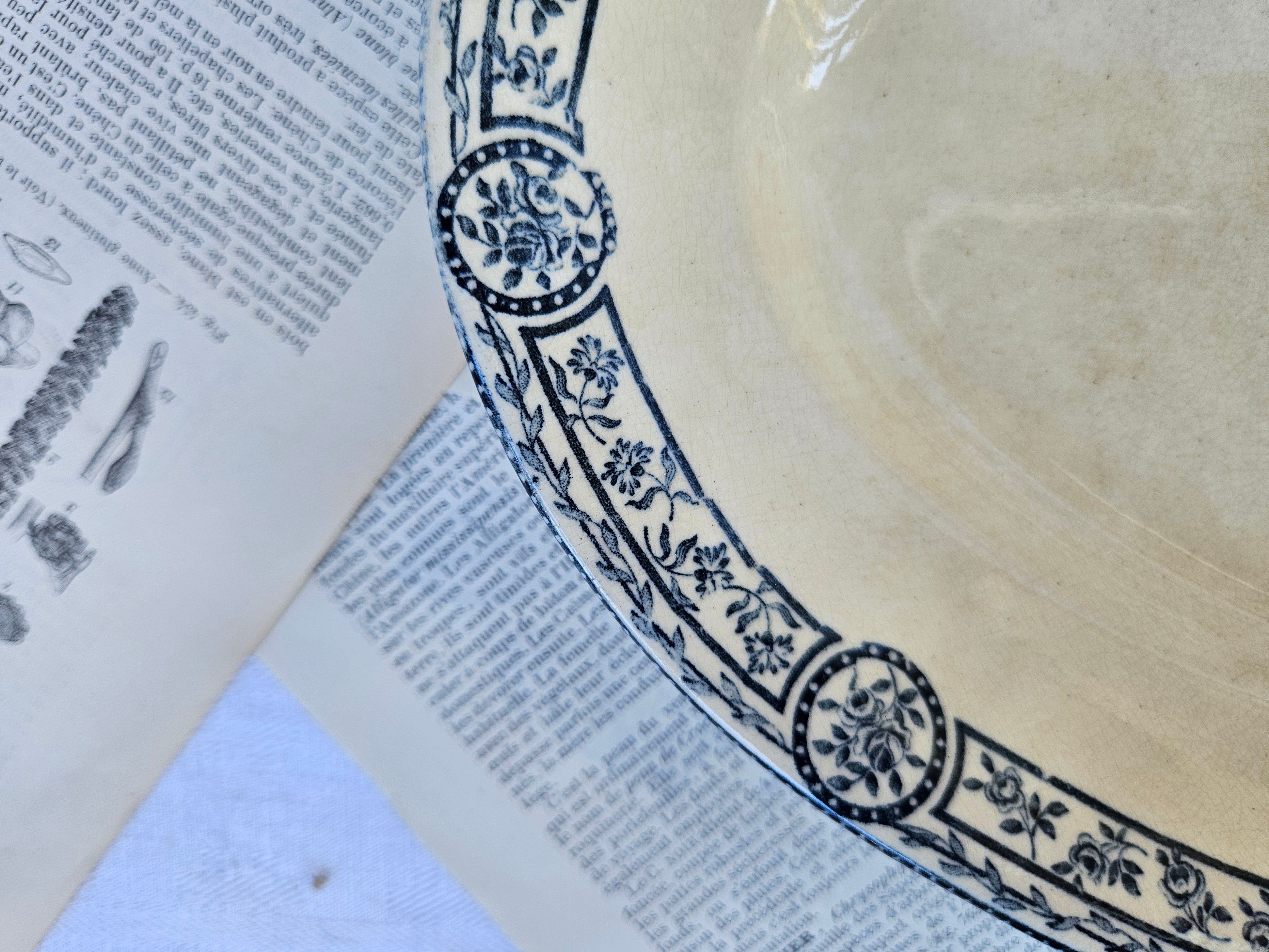 Grand plat ovale ancien E.C. Salins Bristol | Terre de fer française